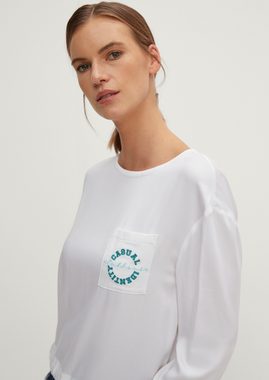 comma casual identity 3/4-Arm-Shirt Cropped Viskosebluse