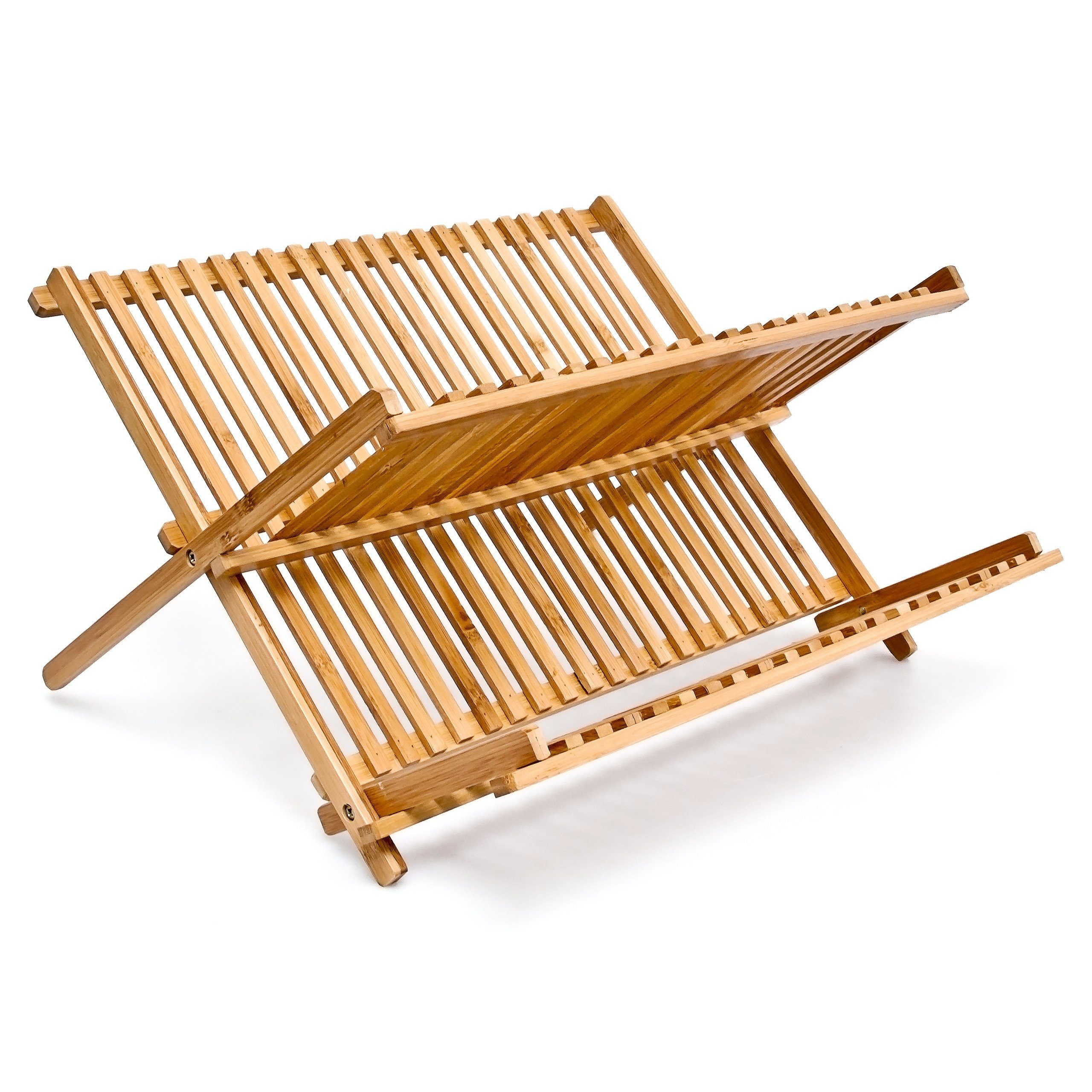 relaxdays Trockenständer Abtropfgestell CROSS Bambus 42 cm breit