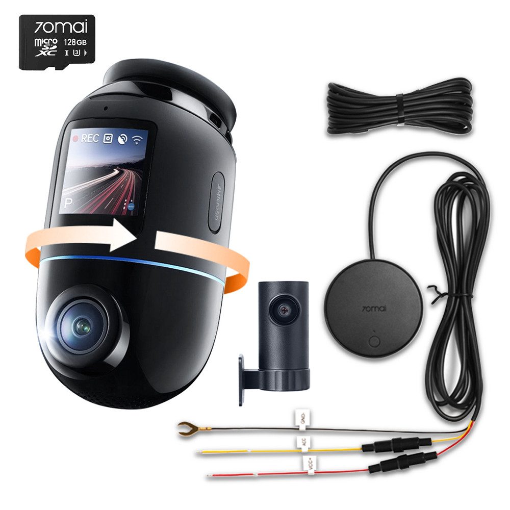 70mai 4K Omni X800 Dashcam(128 GB) auto, 360° grad Dashcam (4K Ultra HD, WLAN (Wi-Fi), Sony Starvis 2 IMX678, Integriertes GPS & ADAS, Super Nachtsicht, f/1.7, App & -Sprachsteuerung)