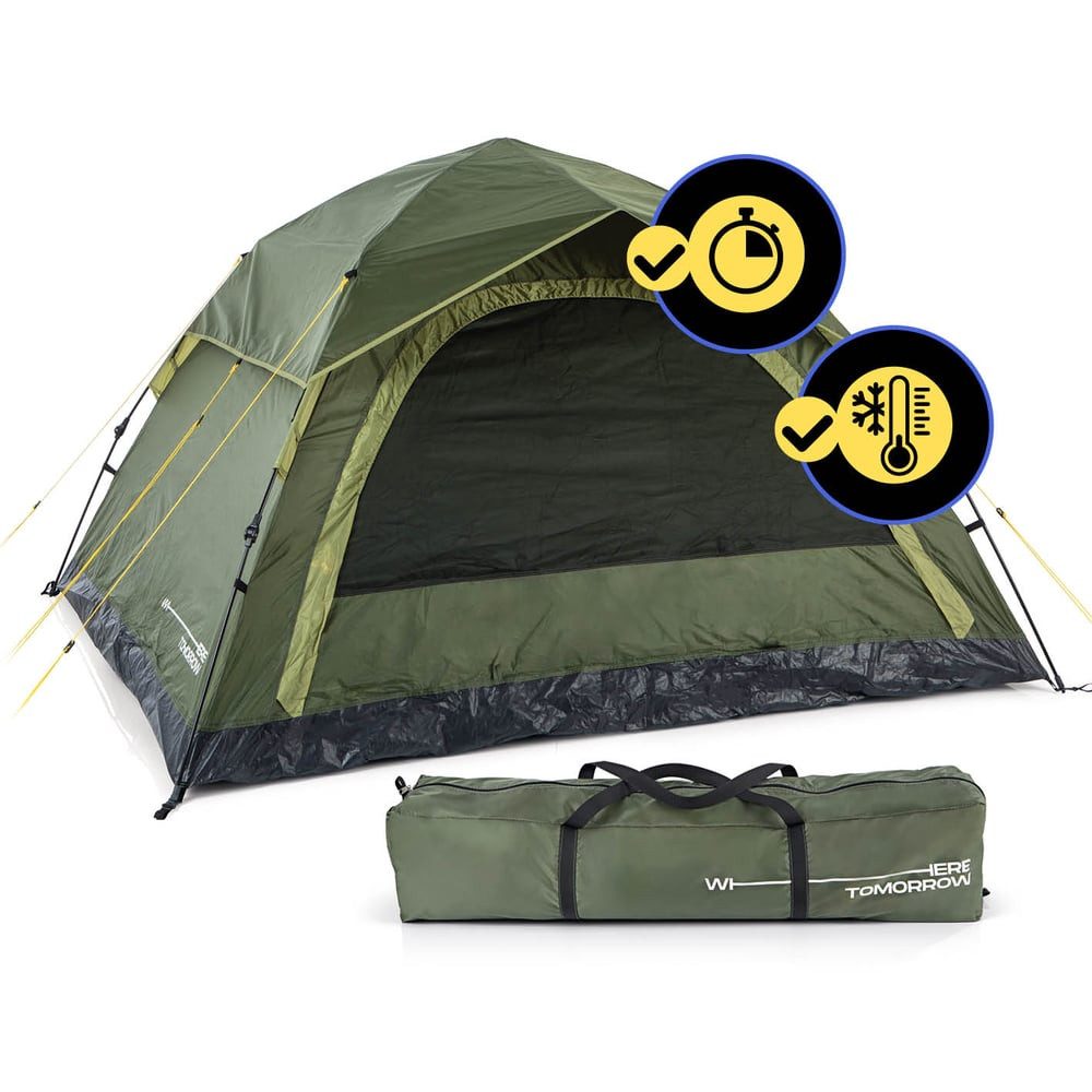 Lumaland Wurfzelt Wurfzelt für 4 Personen 210x240x130cm, Camping Outdoor Partys Festivals Garten Strand Aufbau in 10 Sekunden