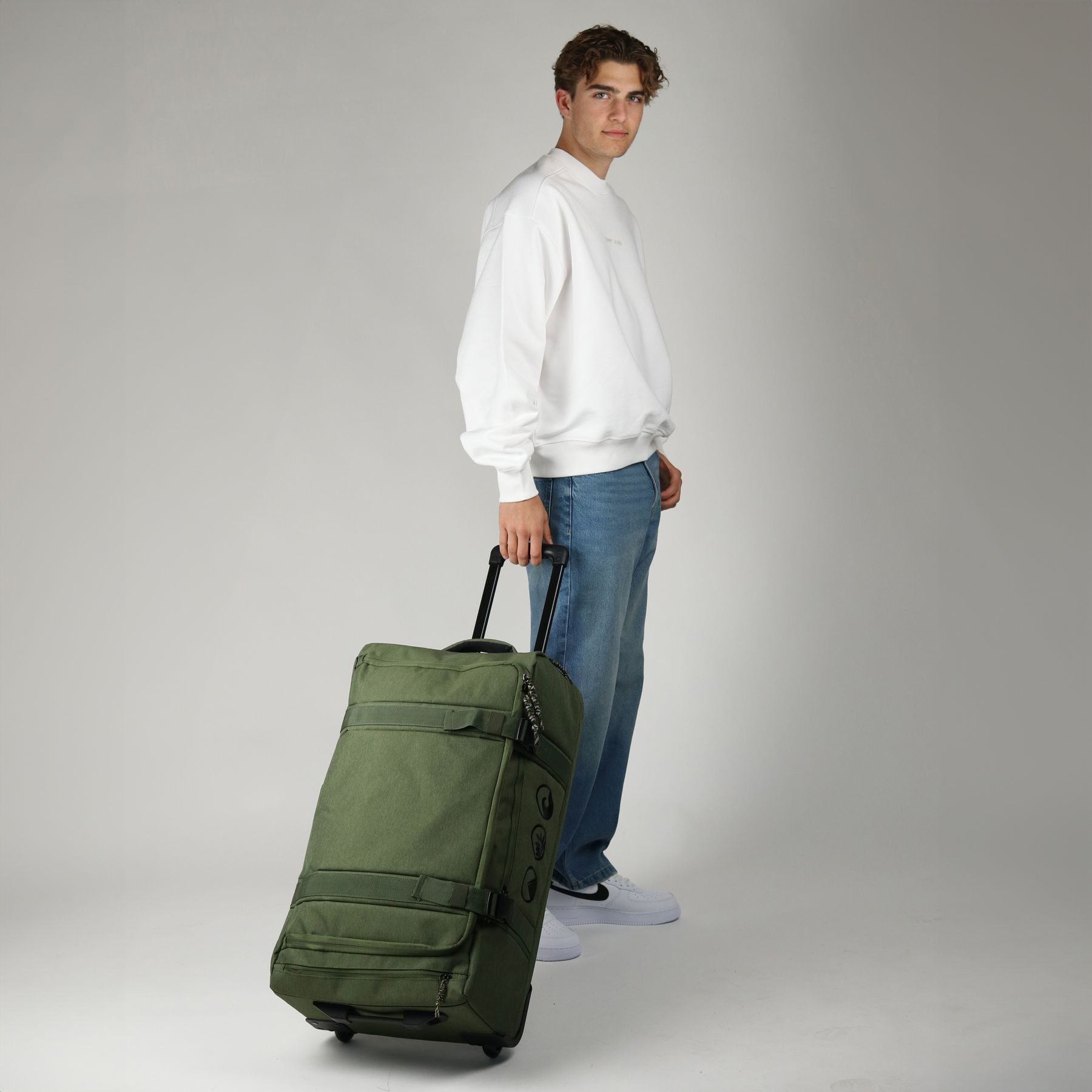 SONS OF ALOHA Reisetasche Reisetasche mit Rollen groß Duffle bag Zoll olive, Reisetasche mit Rollen aus wasserabweisendem recyceltem Plastik