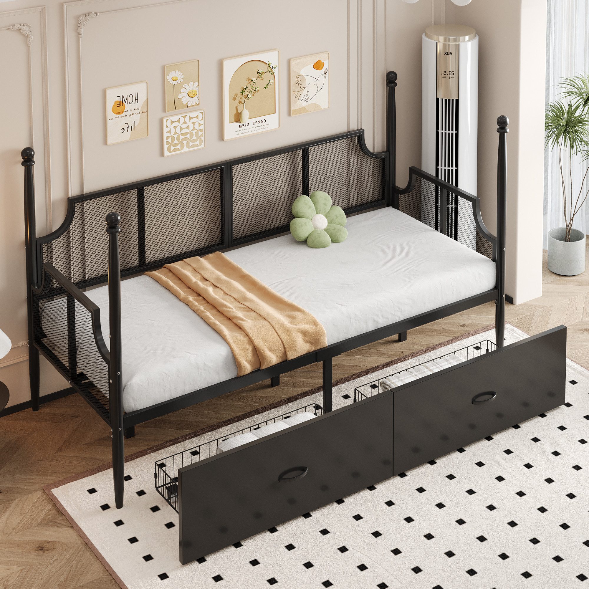 Flieks Metallbett, Daybett Einzelbett Jugendbett 90x200cm günstig online kaufen