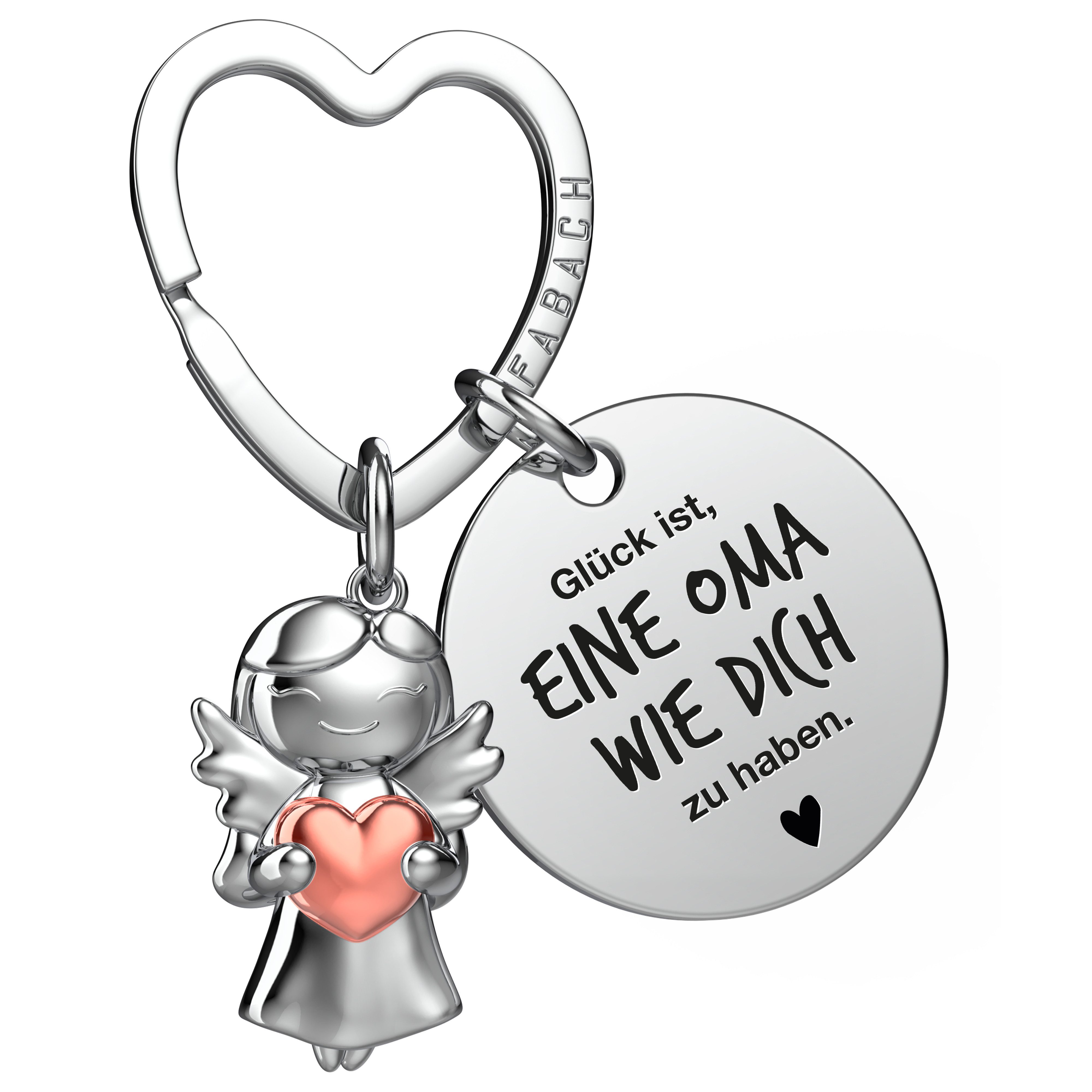 Schlüsselanhänger Schutzengel Star in Charms Größe mit Gravur "Beste Oma"