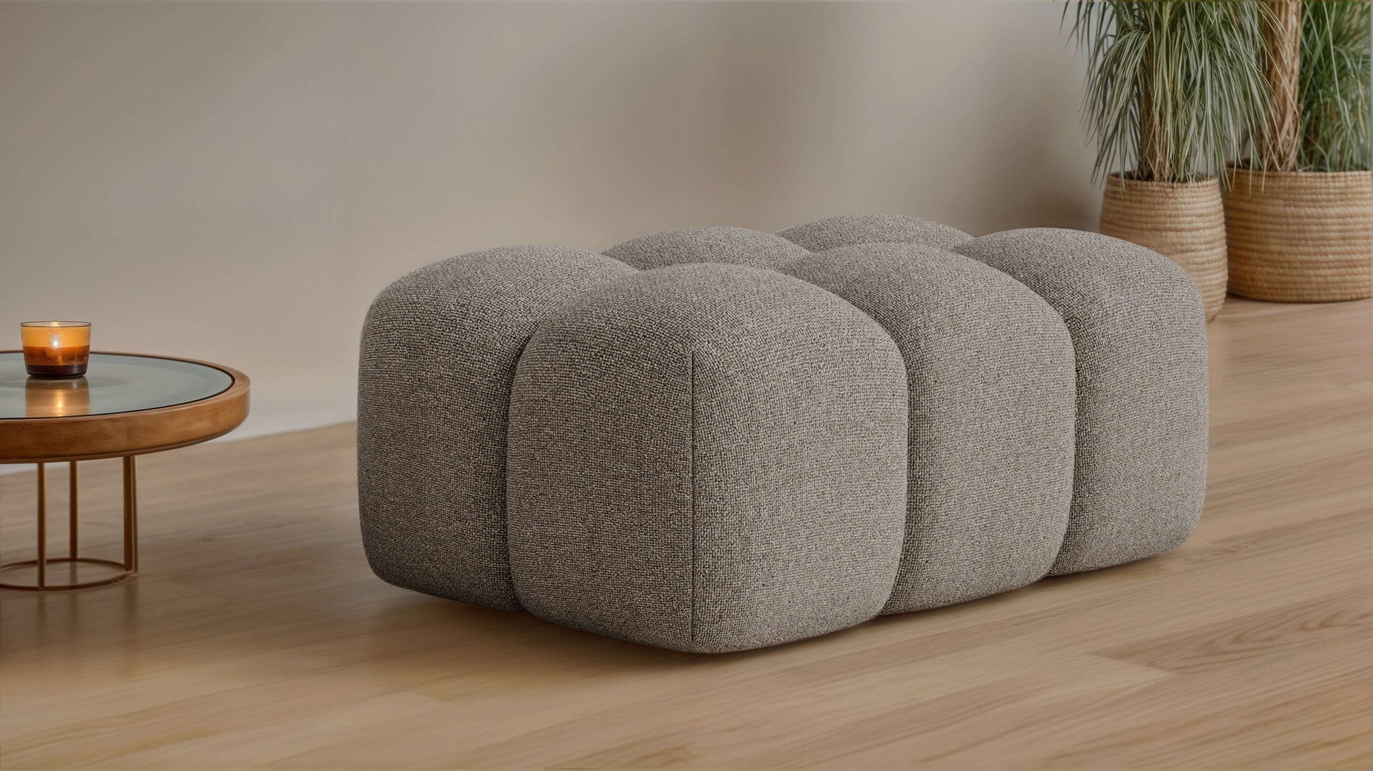 OTTO home Polsterhocker KALLIE Sitzhocker, Bubble-Optik, Maße B/T/H: 90/60/ günstig online kaufen