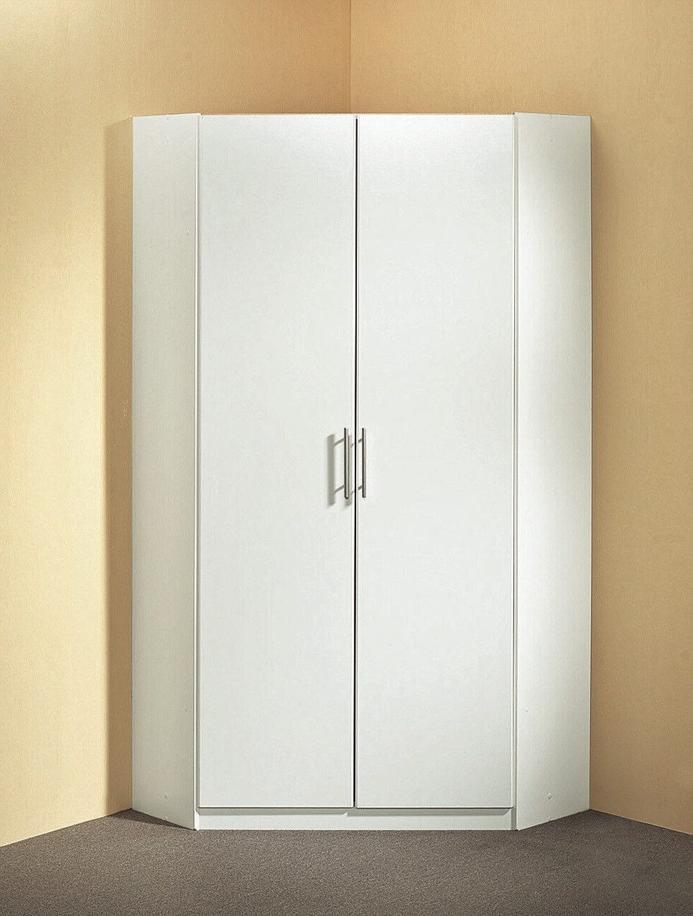 freiraum Eckschrank Runner (B/H/T: 95x198x95 cm) in Weiß mit 2 Türen und 8 Einlegeböden