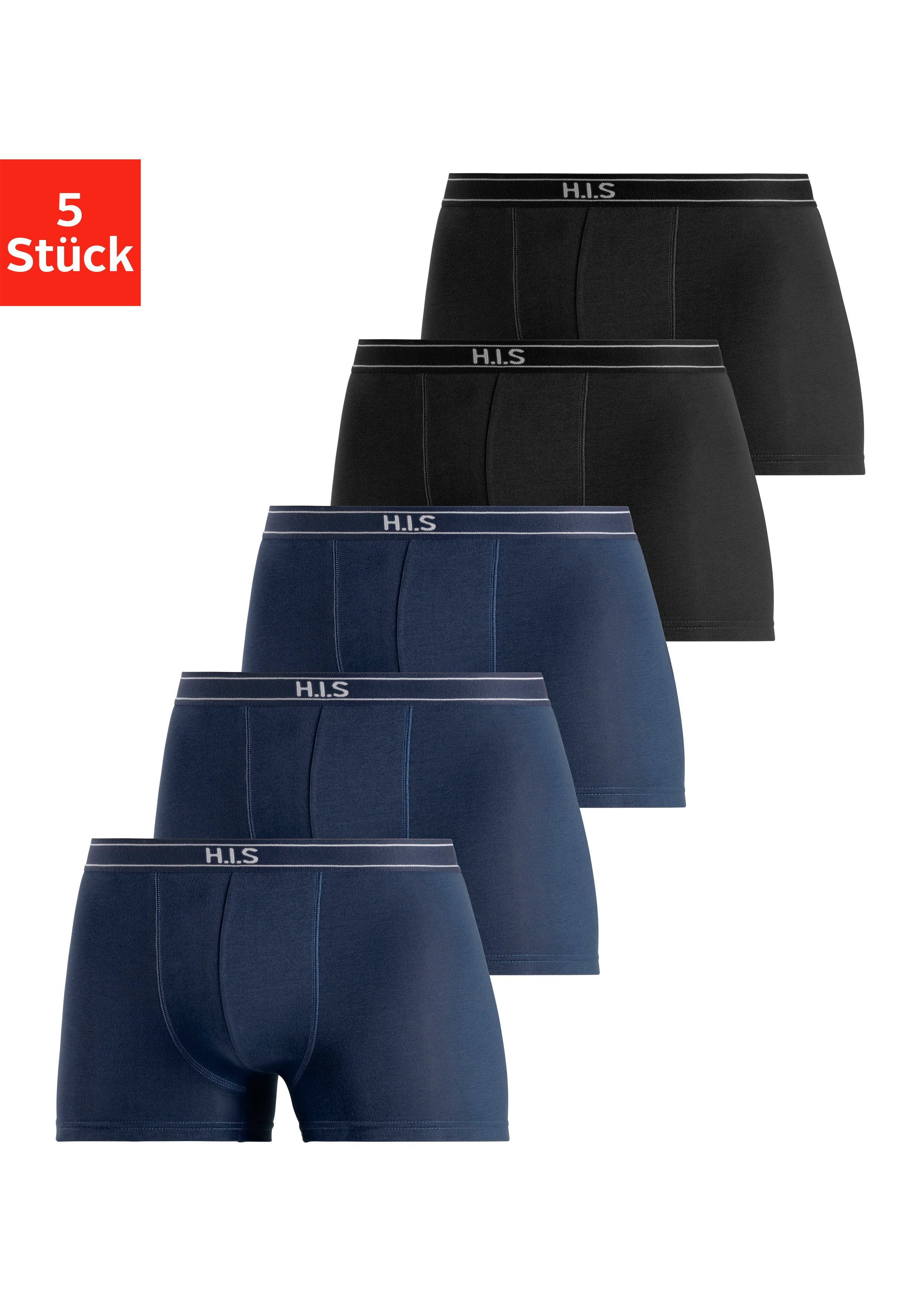 H.I.S Boxer Boxershorts für Herren (Packung, 5-St) mit Steifen und Logo im günstig online kaufen