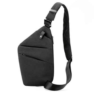 Rnemitery Schultertasche Anti-Diebstahl Brusttasche Herren Sling Crossbody Pack Umhängetaschen (Hält Becher/iPad mini/ Regenschirm usw), im praktischen Design, mit geräumigem Hauptfach