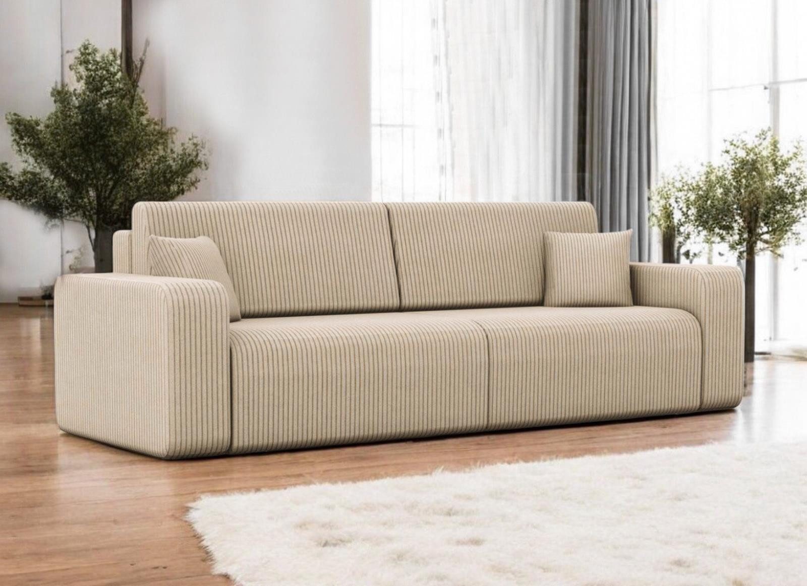 Compleo Schlafsofa mit Bettkasten Cordstoff LAGA Gemütliches Zuhause, Komfortables Cordsofa