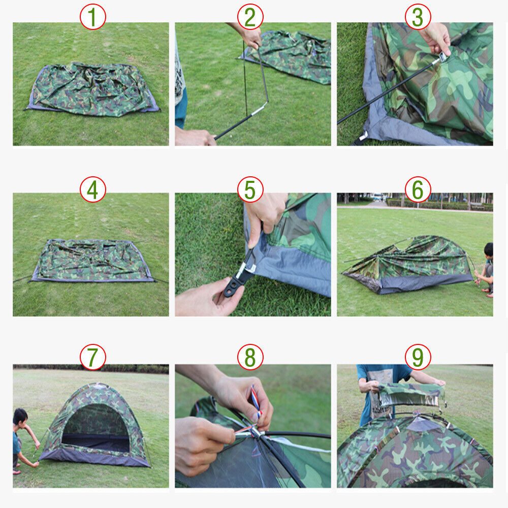 Youyijia Wurfzelt Wurfzelte Camping Kuppelzelt Wasserdichtes Camouflage Wanderzelt