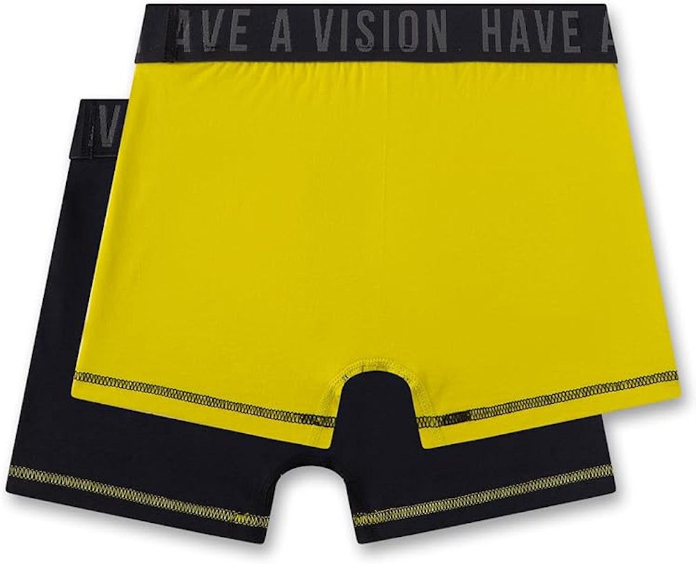 Sanetta Slip Sanetta Jungen 2er Pack Unterhosen Boxershorts VISION dunkelblau gelb (Doppelpack, 1-St)