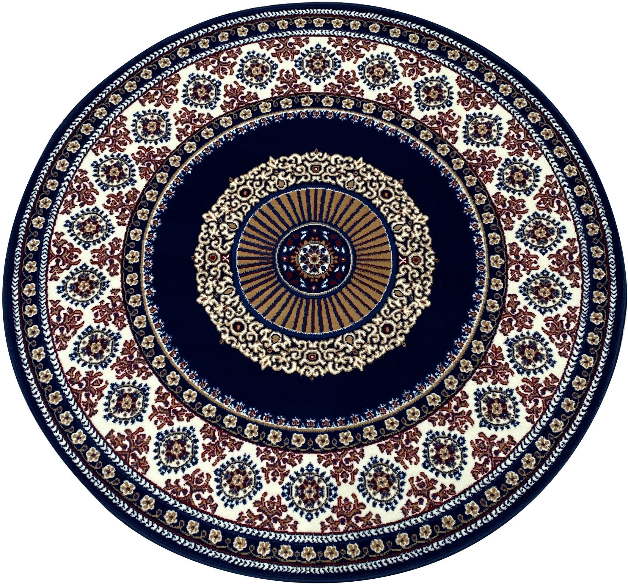 Teppich Shari, Home affaire, rund, Höhe: 7 mm, Orient-Dekor, mit Bordüre, Kurzflor, weich, pflegeleicht, elegant