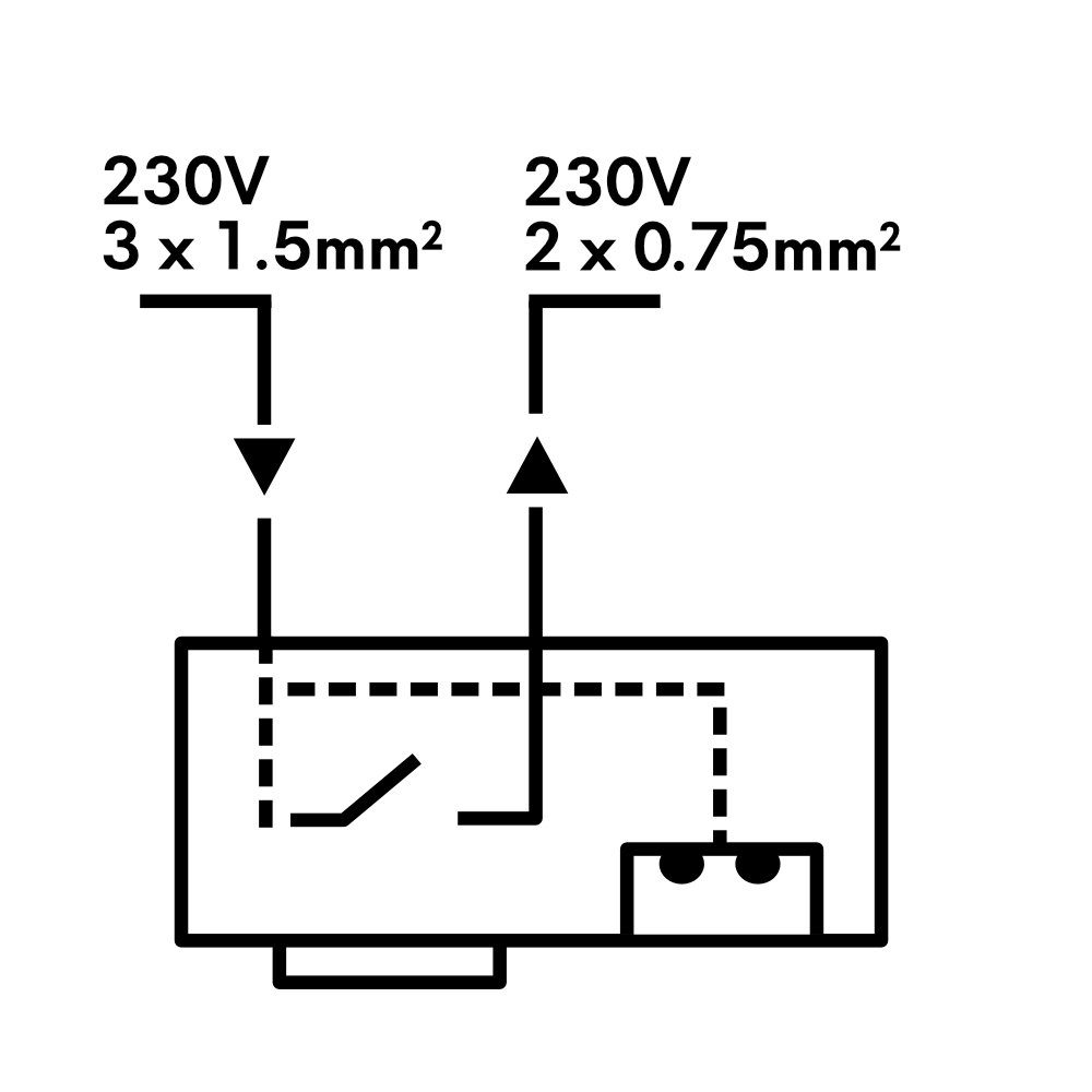 Steckdose Schalter/Steckdose Netzteil) Energiebox kalb (ohne Badleuchte 230V LED für