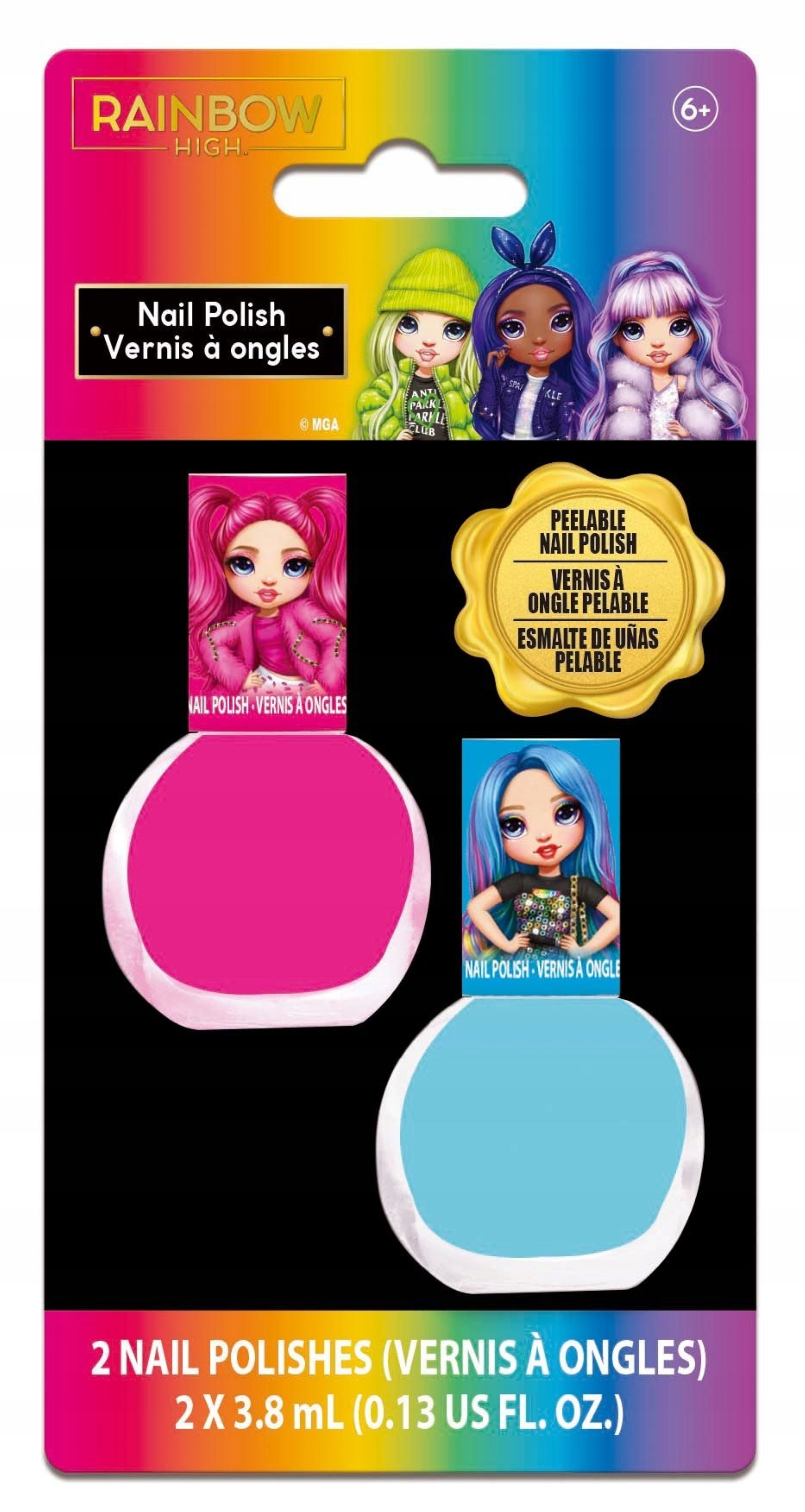 Rainbow High Nagellack Rainbow High – 2 Kinder-Nagellacke auf Wasserbasis, Geschenkset, 2-tlg.