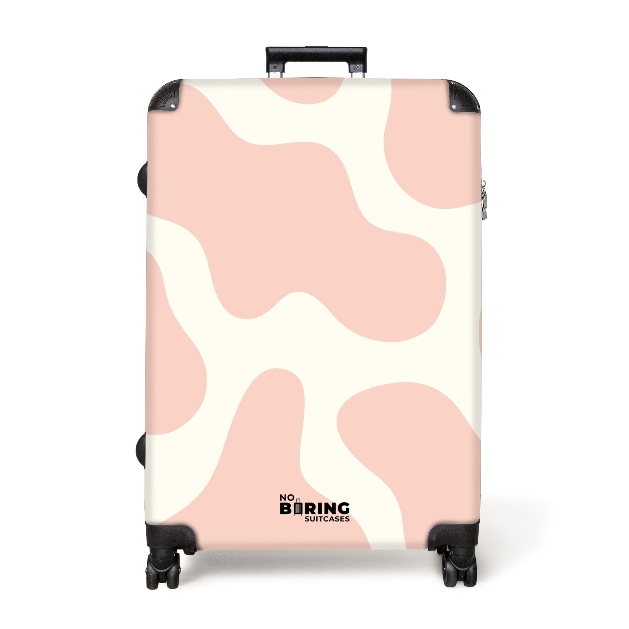 NoBoringSuitcases.com© Hartschalen-Trolley Weiß mit rosa Flecken günstig online kaufen