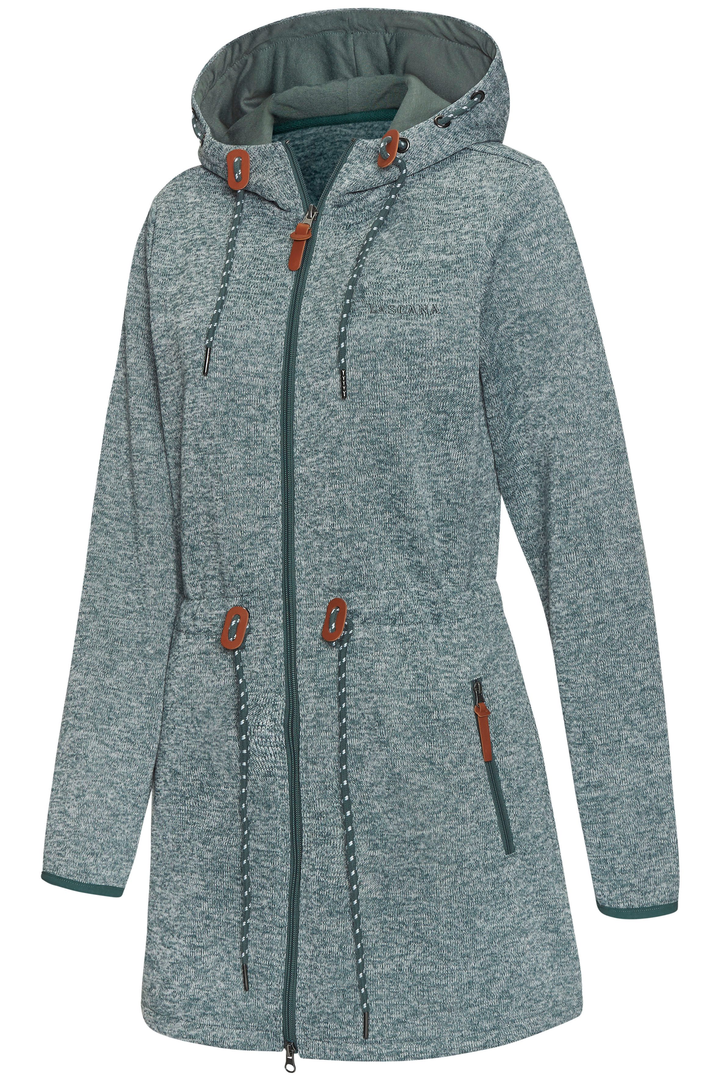 LASCANA Strickfleecejacke mit Kapuze