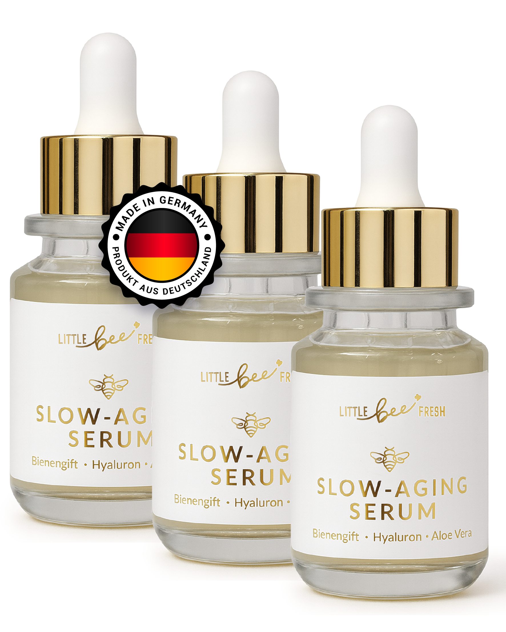 little bee fresh Anti-Falten-Serum mit echtem Bienengift SLOW-AGING, 3-tlg., mit echtem Bienengift
