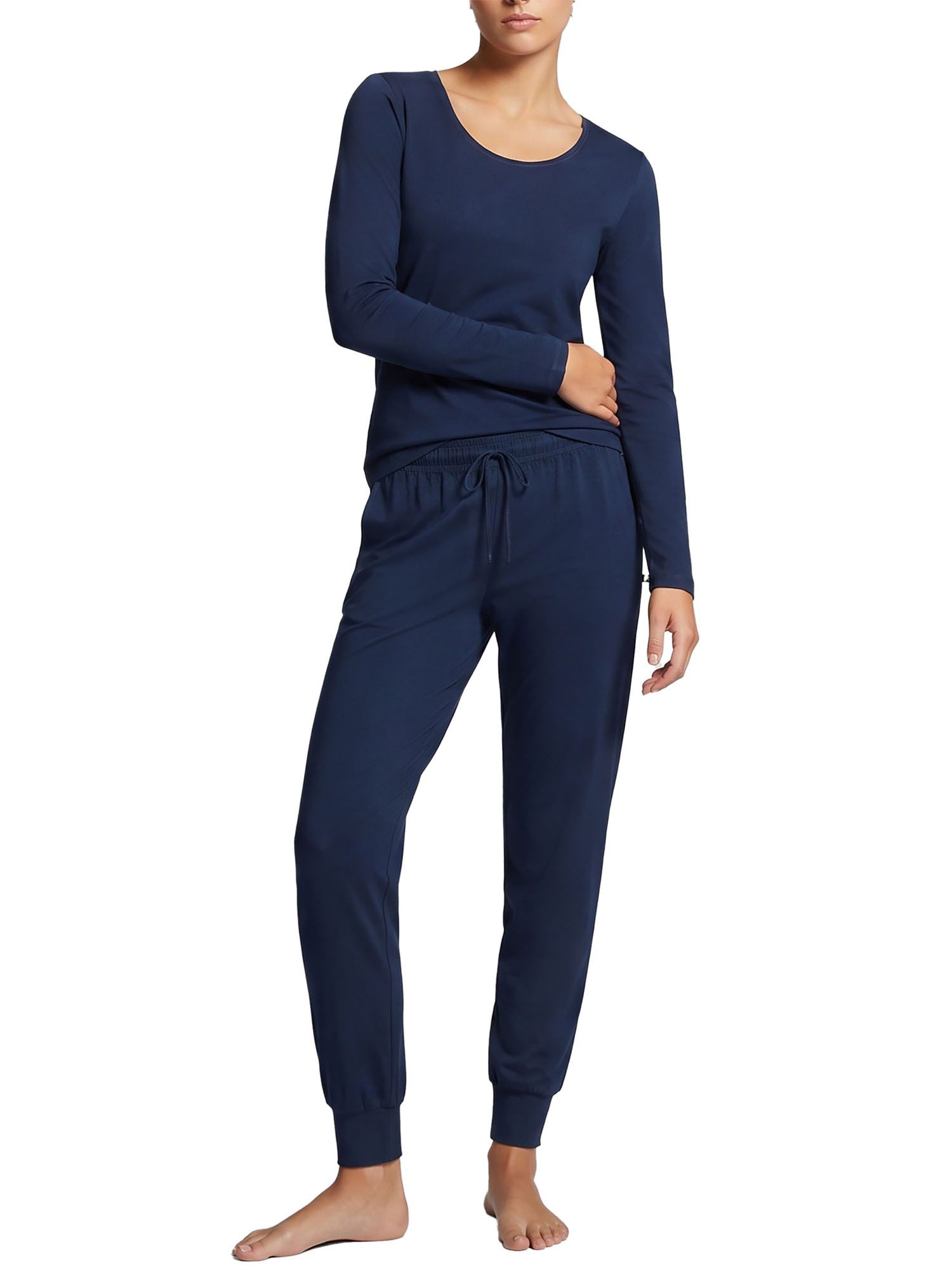 Ammann Pyjama Damen langarm Shirt, lange Hose Night & Relax (Packung, 1 tlg) Modal & Baumwolle, seidig weich, Nachtwäsche und Homewear Set