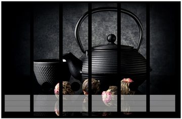 Wallario Etiketten Japanisches Tee-Set, Ordnerrücken-Sticker in verschiedenen Ausführungen