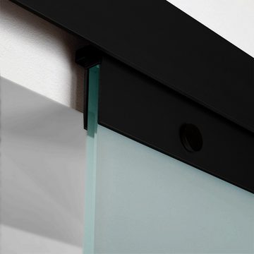 inova wohnen Glasschiebetür Dekor Blockstreifen (inkl. Stabgriff und Schienensystem in Schwarz), 90 x 203,5 cm