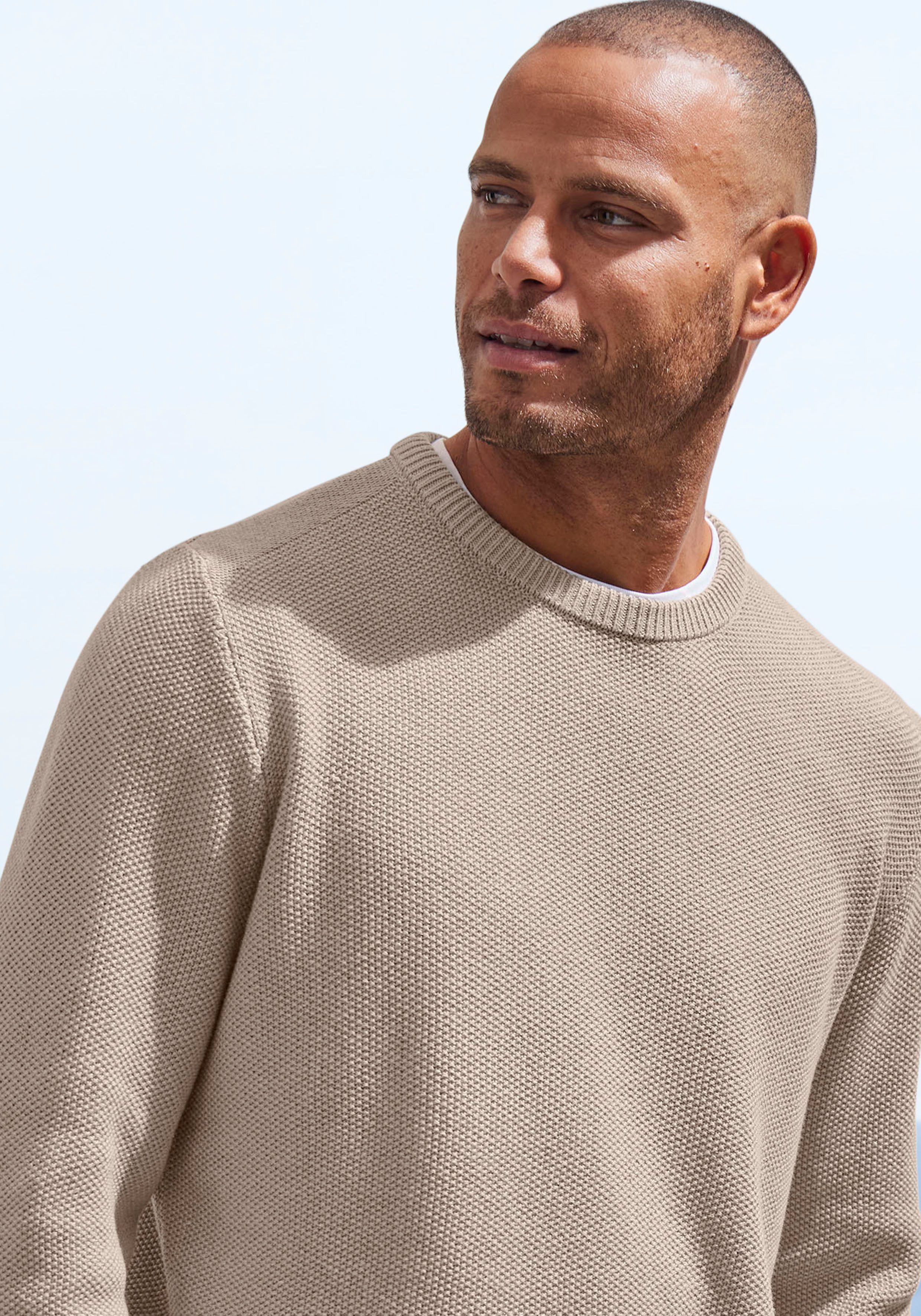 John Devin Strickpullover Pullover in modischer Strickstruktur