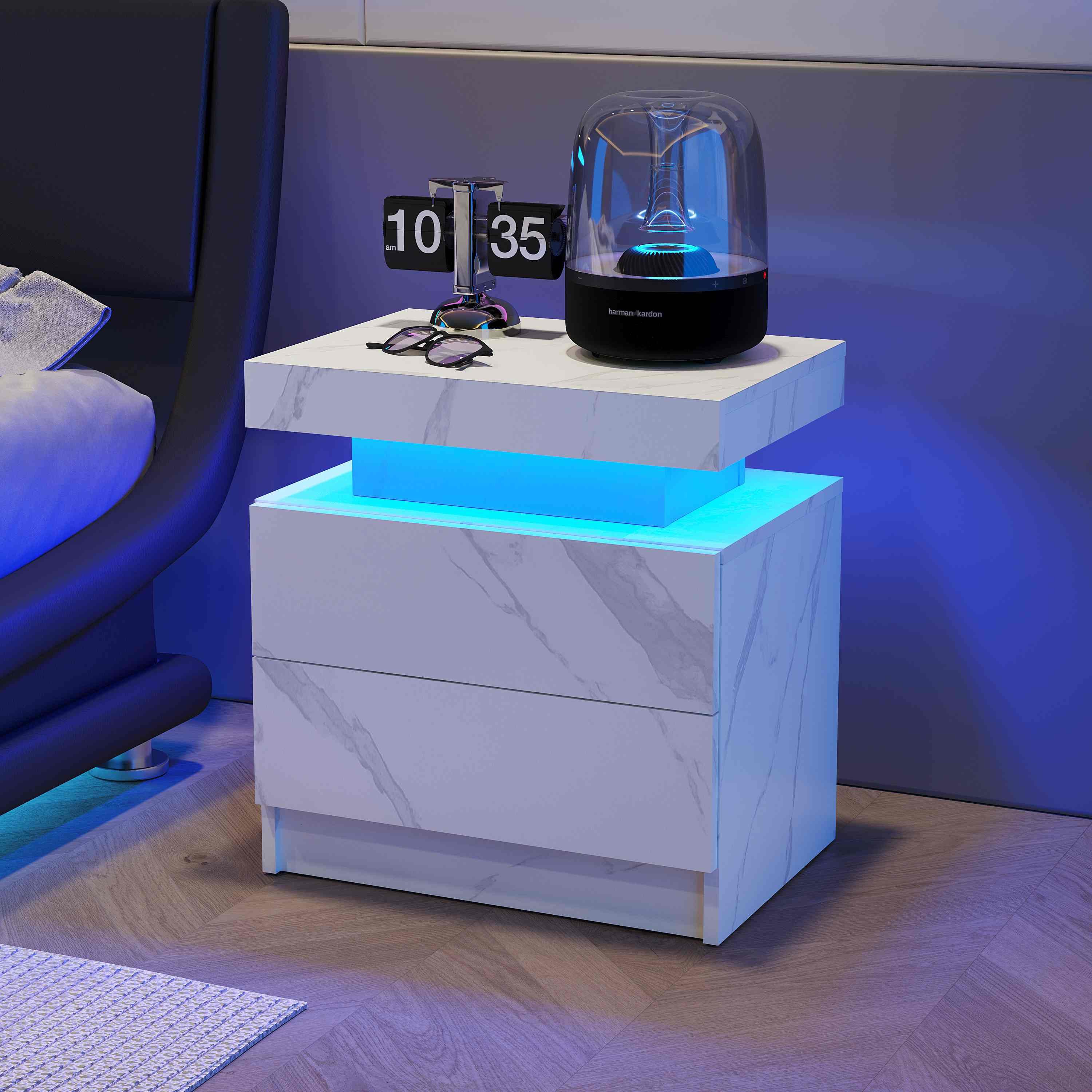 BlingBin Nachttisch Nachtschrank mit LED Licht, günstig online kaufen