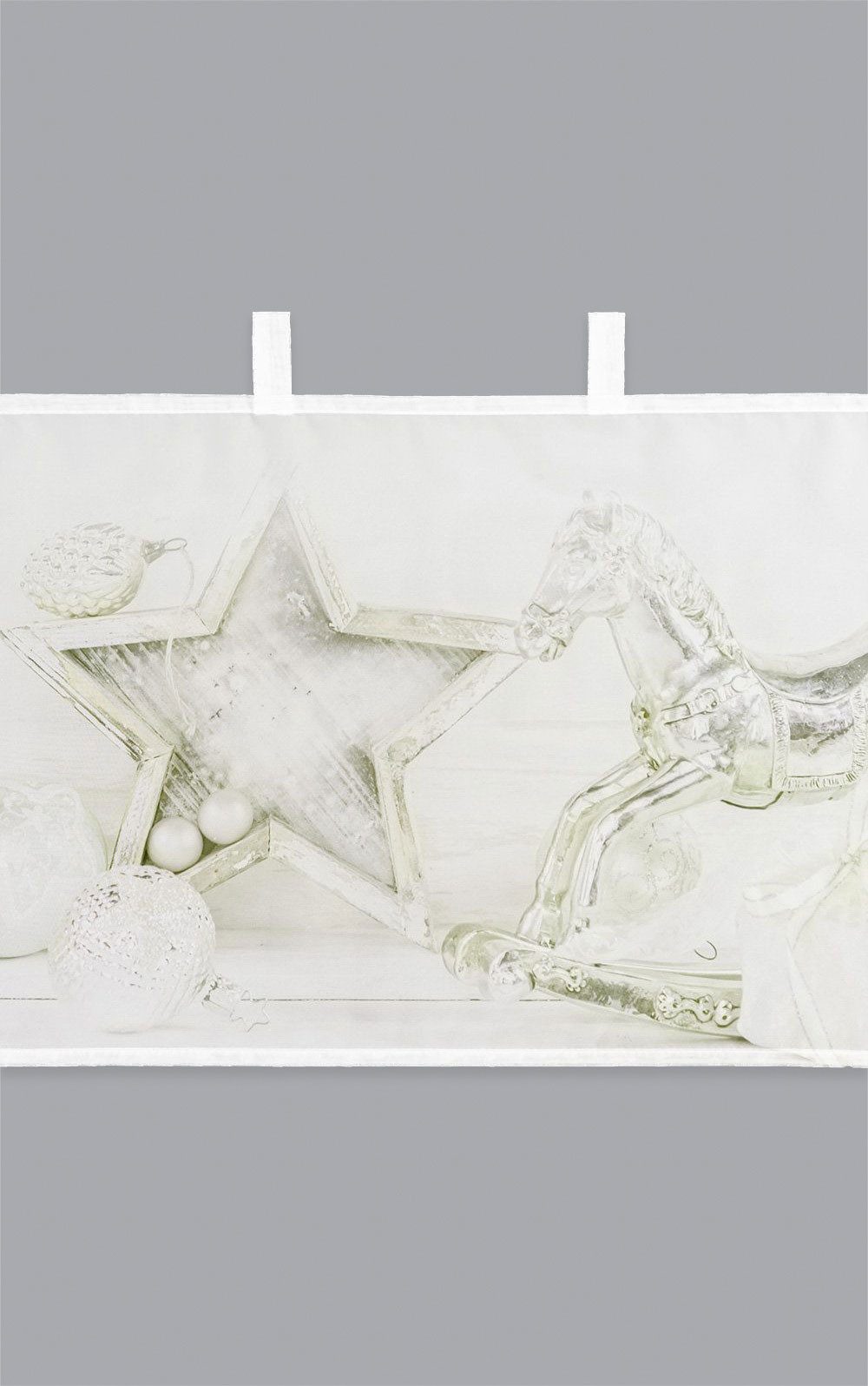 LYSEL® Scheibengardine Weihnachtsfiguren (1 St), transparent, HxB 45x120cm