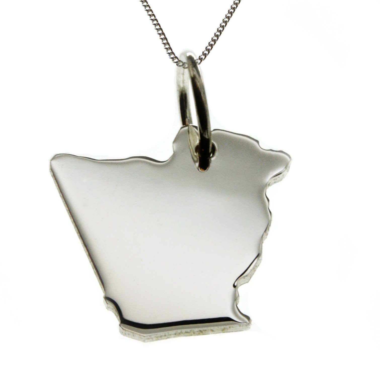 Kette mit Anhänger 50cm Halskette + Algerien Anhänger in massiv 925 Silber