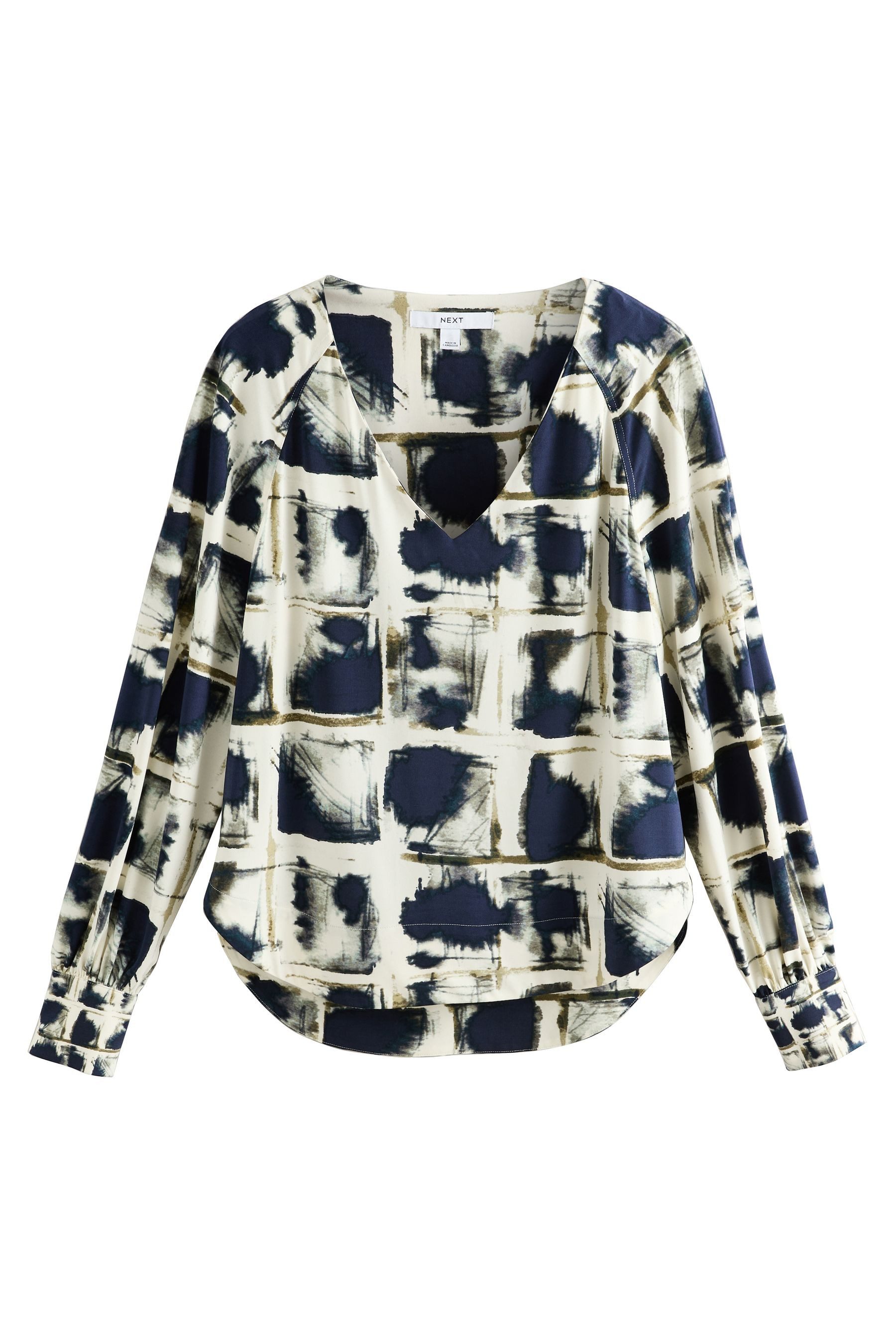 Next Langarmbluse Langärmelige Jerseybluse mit V-Ausschnitt (1-tlg) günstig online kaufen