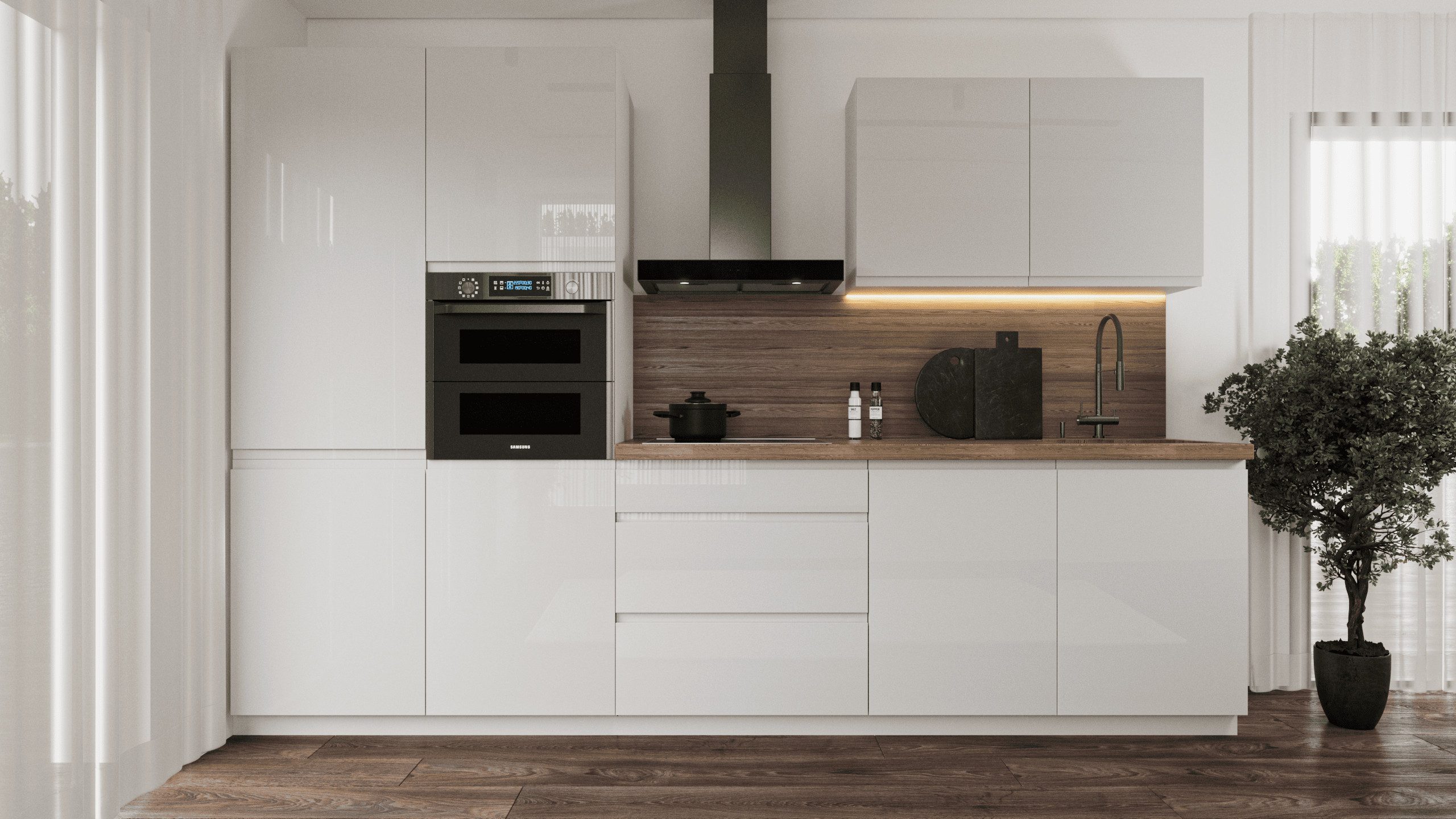 ROYAL24_MARKT Küchenzeile K57-G320 - Aspen - Design, das positive Energie v günstig online kaufen