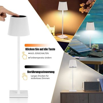 WILGOON Tischleuchte Tischlampe Kabellos,LED Touch-Dimmbare 3 Farben Akku tischleuchte, LED fest integriert, Kaltweiß, Naturweiß, Warmweiß, IP54 Wasserdichte, Abnehmbar Tischlampe mit USB-C, für Innen und Aussen