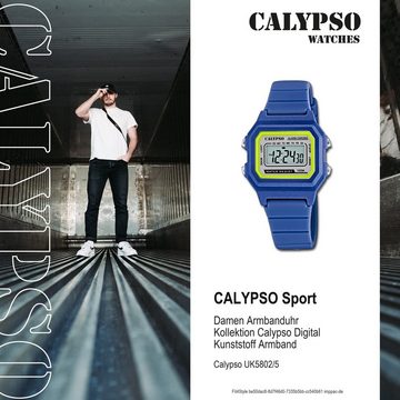 CALYPSO WATCHES Digitaluhr Calypso Unisex Uhr Digital K5802/5, (Digitaluhr), Damen, Herrenuhr eckig, mittel (ca. 33mm) Kunststoffband, Sport-Style