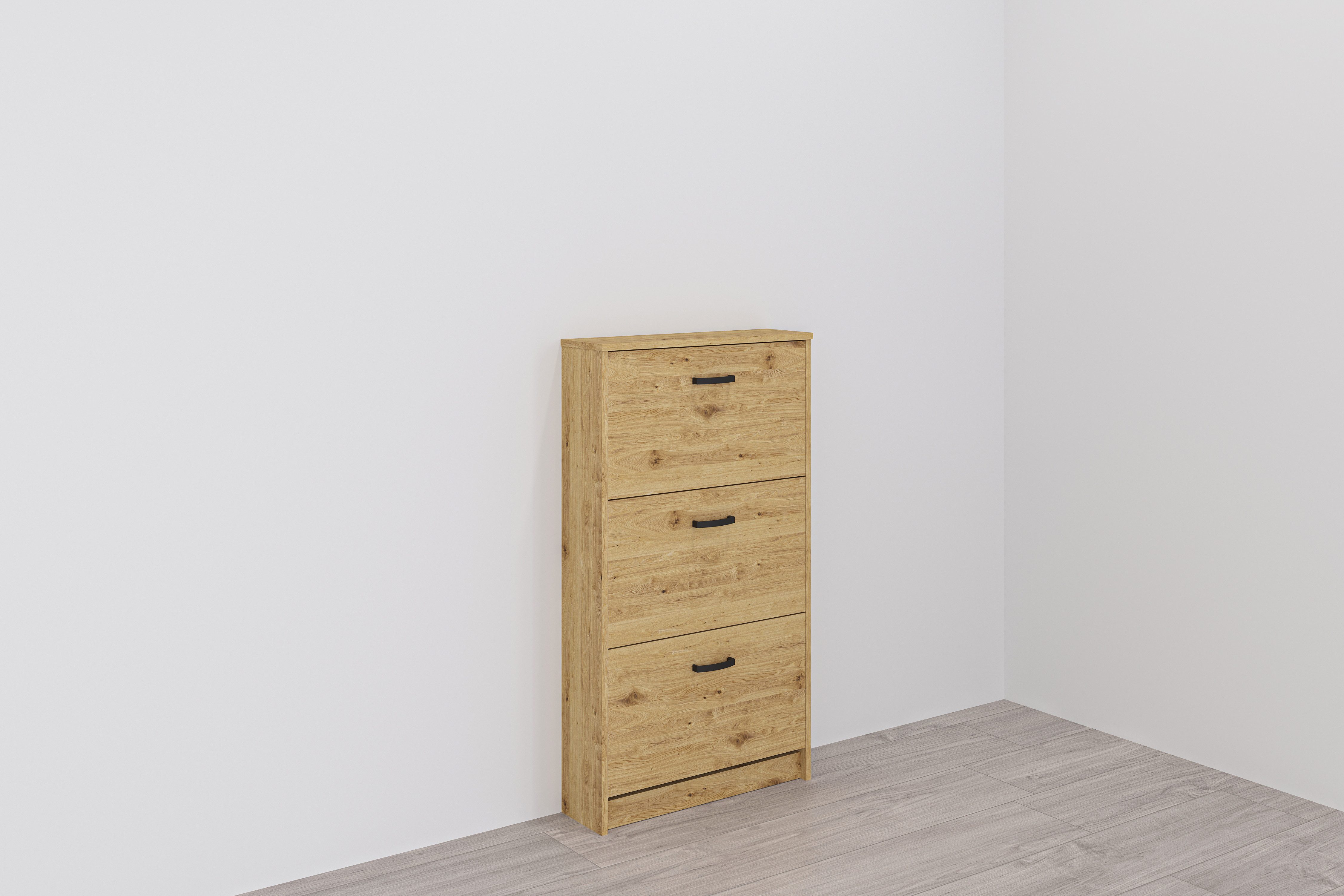 FMD Schuhschrank Step 3 Breite 58,5 cm, Tief 17 cm, mit 3 Klappen, Schuhkip günstig online kaufen