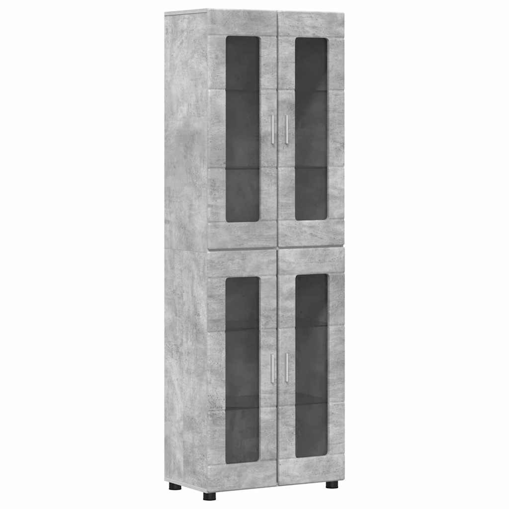 vidaXL Wohnzimmer-Set Highboard FLORIN Beton Grau 60 x 35 x 182 cm Holzwerkstoff, (1-St)