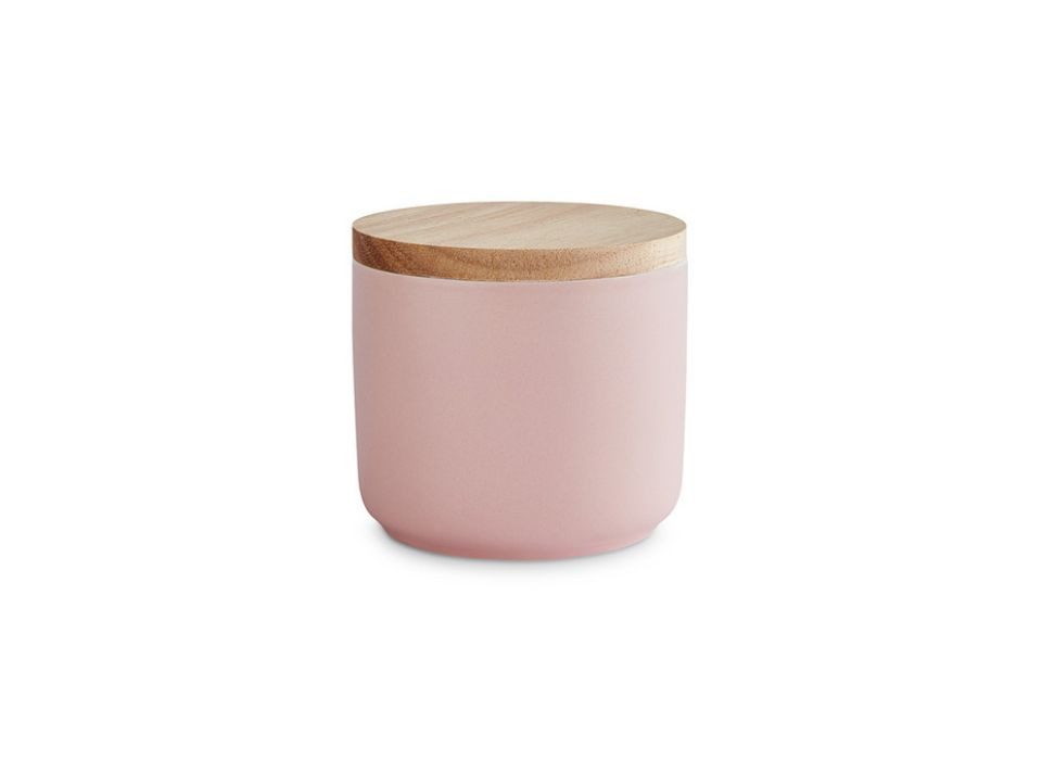 Springlane Vorratsdose SPRINGLANE Keramik Vorratsdosen mit Holzdeckel Sweet Scandi, 10x9cm, Keramik, Holz, Silikon