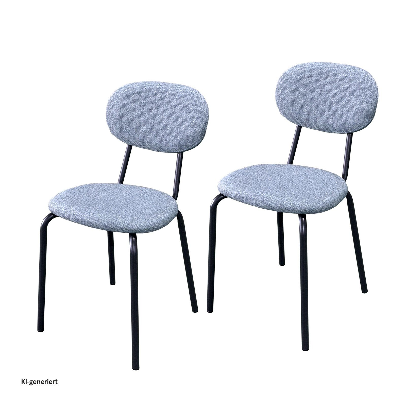 HTI-Living Esszimmerstuhl Stuhl Anella Grau 2er-Set (Set, 2 St), Esszimmerstuhl Besucherstuhl Leinenstoff