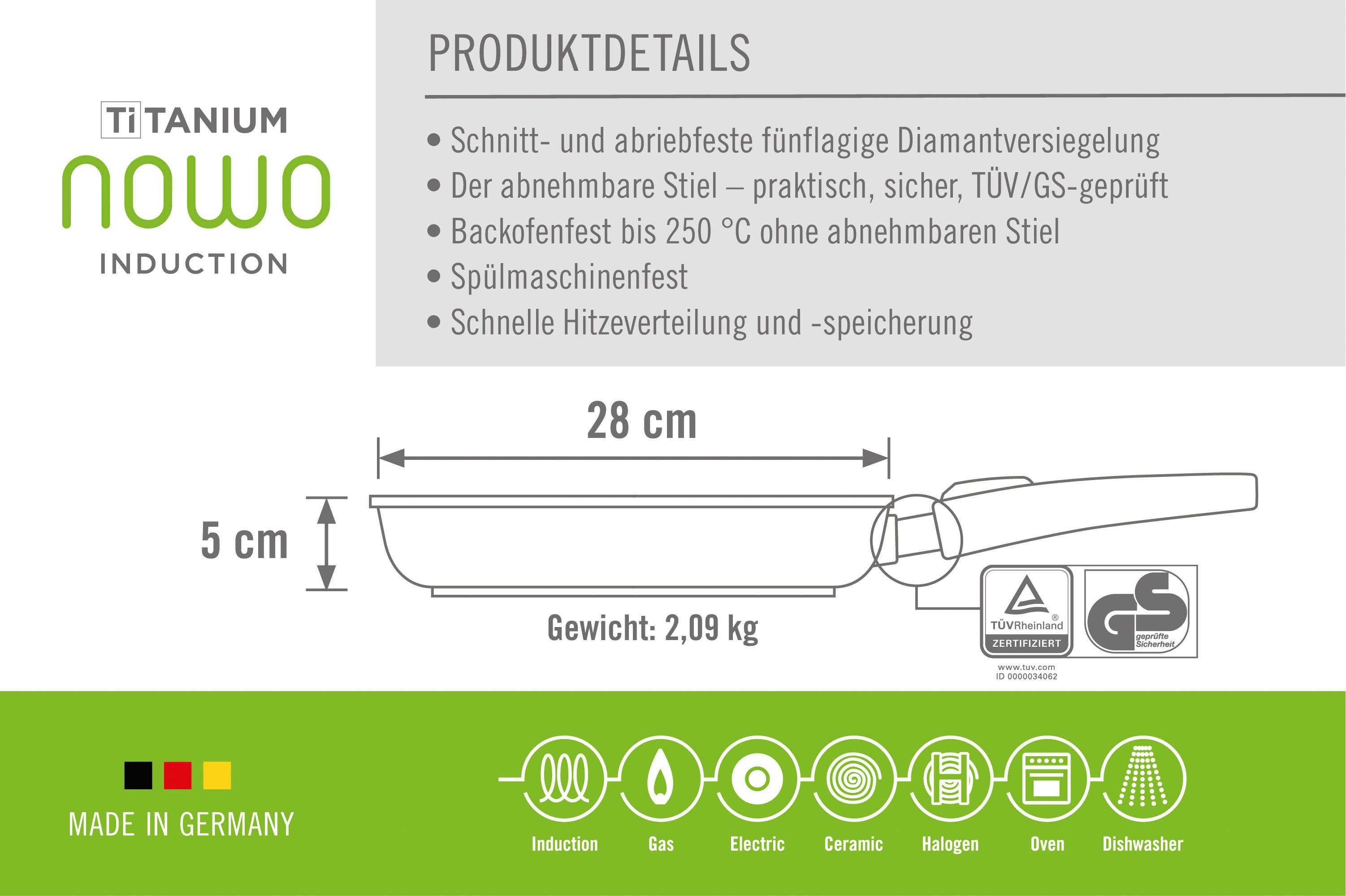 WOLL Bratpfanne MADE IN GERMANY - Nowo Titanium, Aluminiumguss (1-tlg), Induktion – Bild 4 von 5