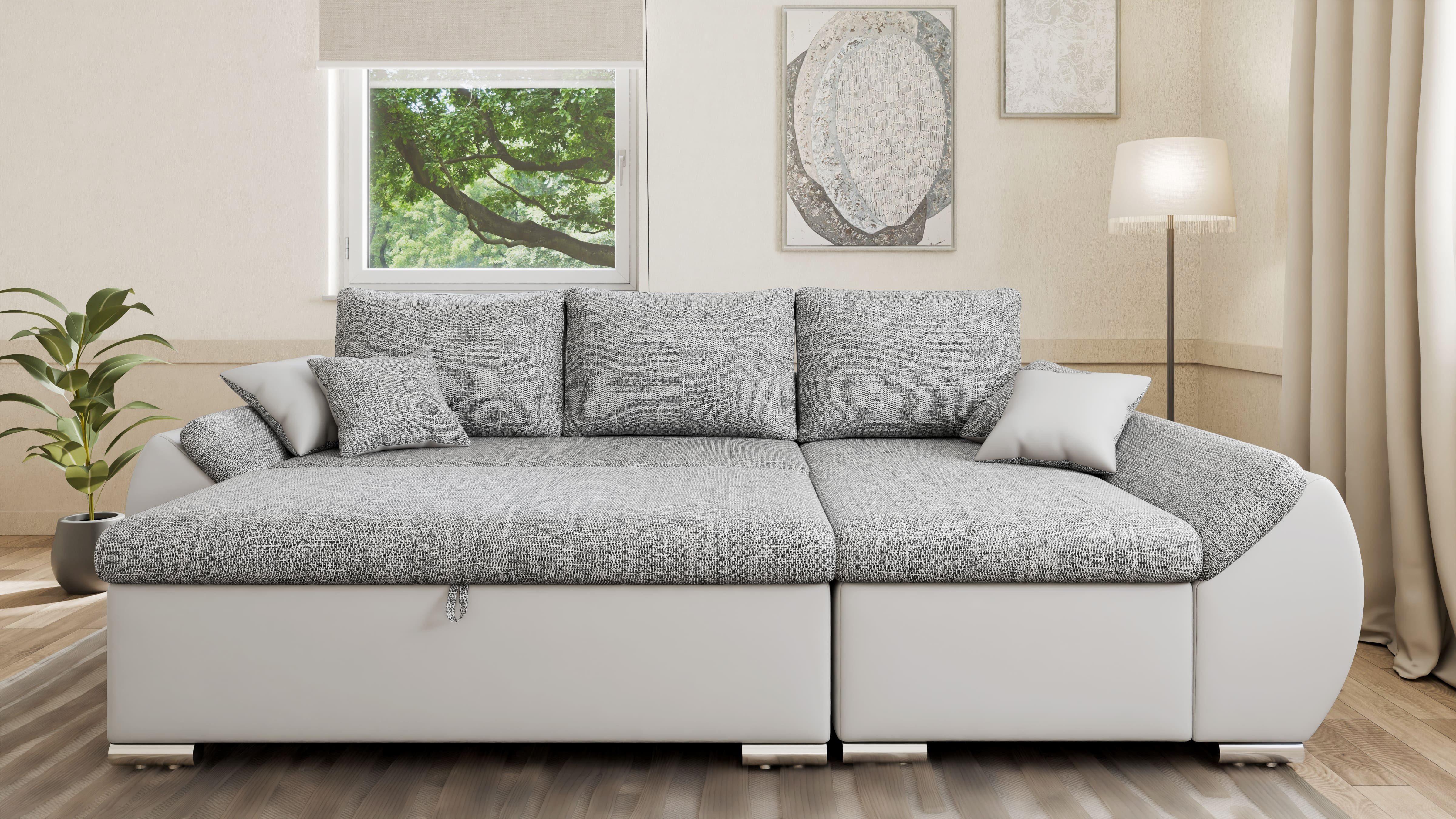 MOEBLO Ecksofa ALEX, L-Form mit Hocker günstig online kaufen