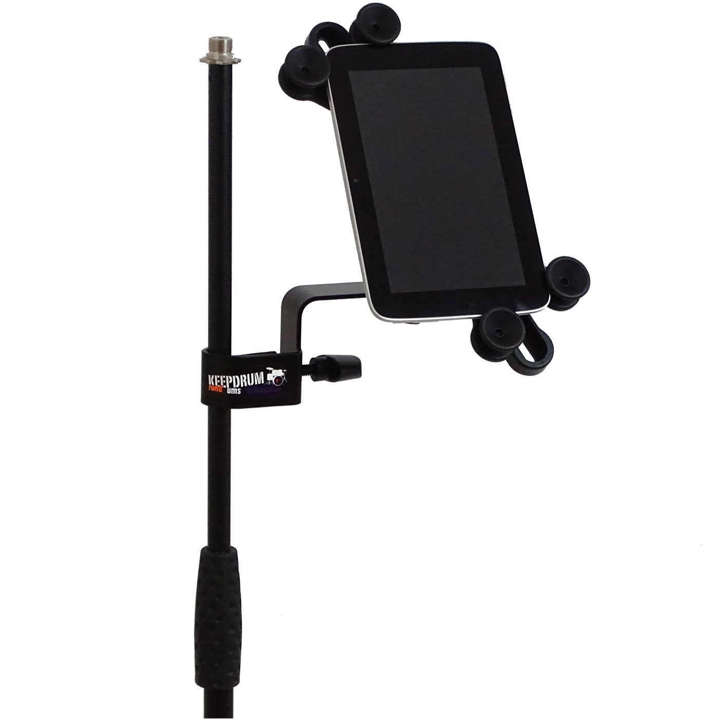 keepdrum Mikrofonständer keepdrum MS096 Sockel Stativ mit iPH02 Tablethalter, (mit Kabelklemmen), Vorteils-Set mit Tablethalter