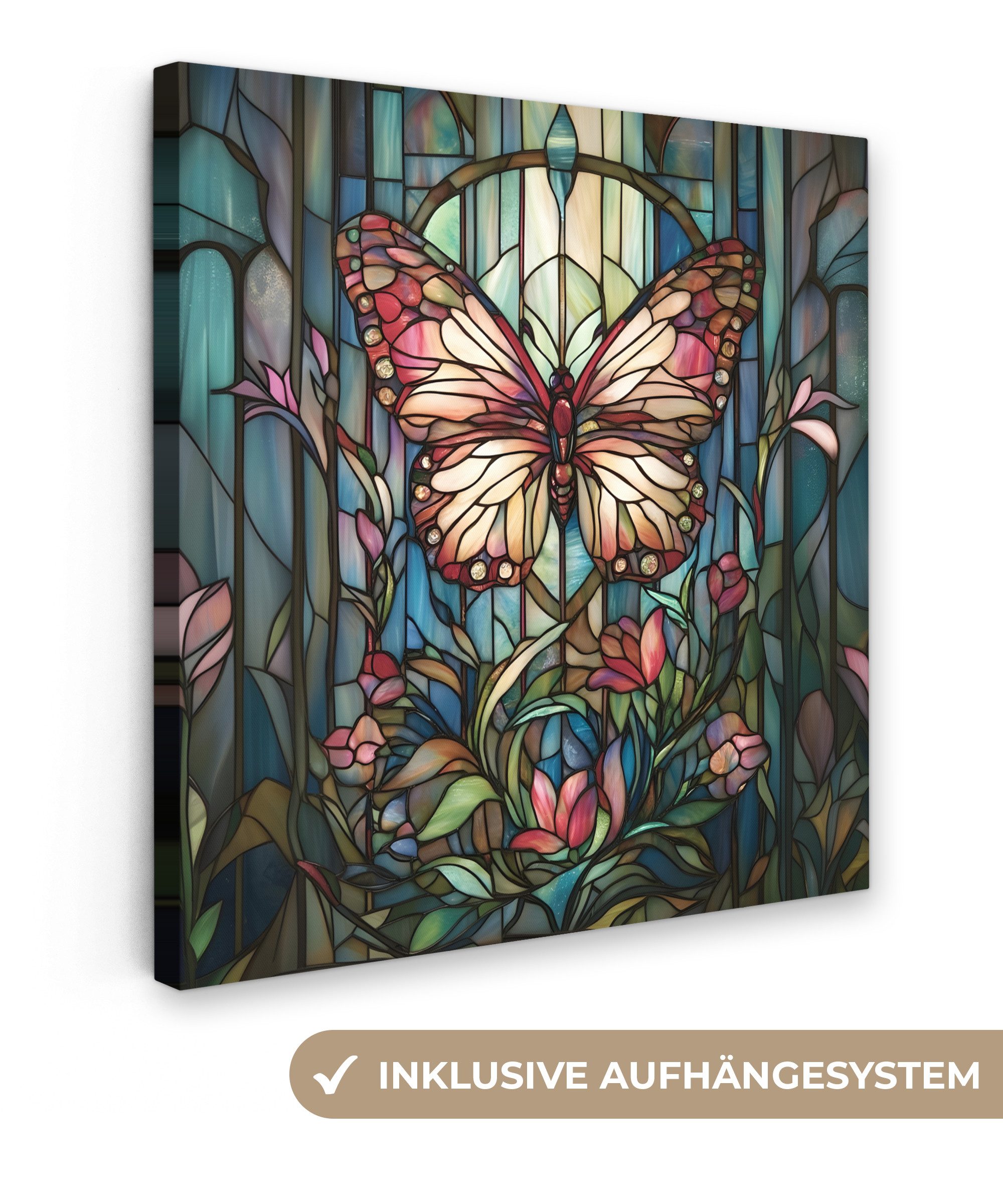 OneMillionCanvasses® Leinwandbild Schmetterling - Rosa - günstig online kaufen