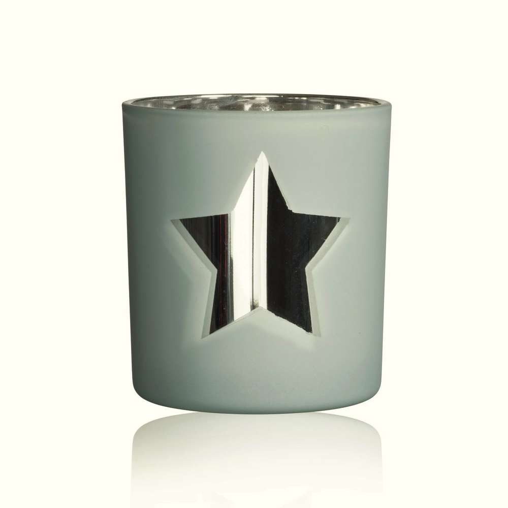 Sandra Rich Teelichthalter SANDRA RICH, GLAS-TEELICHT "STAR" STERN, verspiegelt ca 8cm.