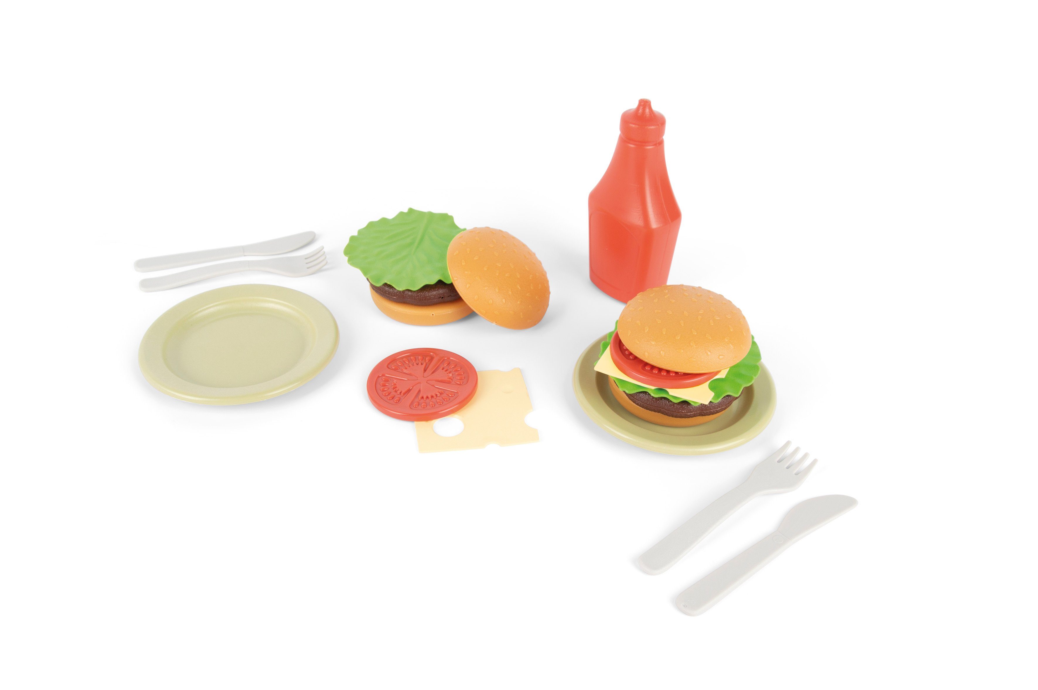 dantoy Spielküche BIO Burger-Set Kinder-Spielzeug Burgerset, 19-tlg. Set aus Bio-Kunststoff aus 90% Zuckerrohr