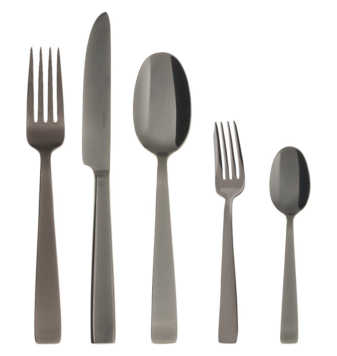 sambonet Besteck-Set Flat Edelstahl PVD schwarz Besteck 30tlg Vh., Edelstahl rostfrei, Besteck-Sets