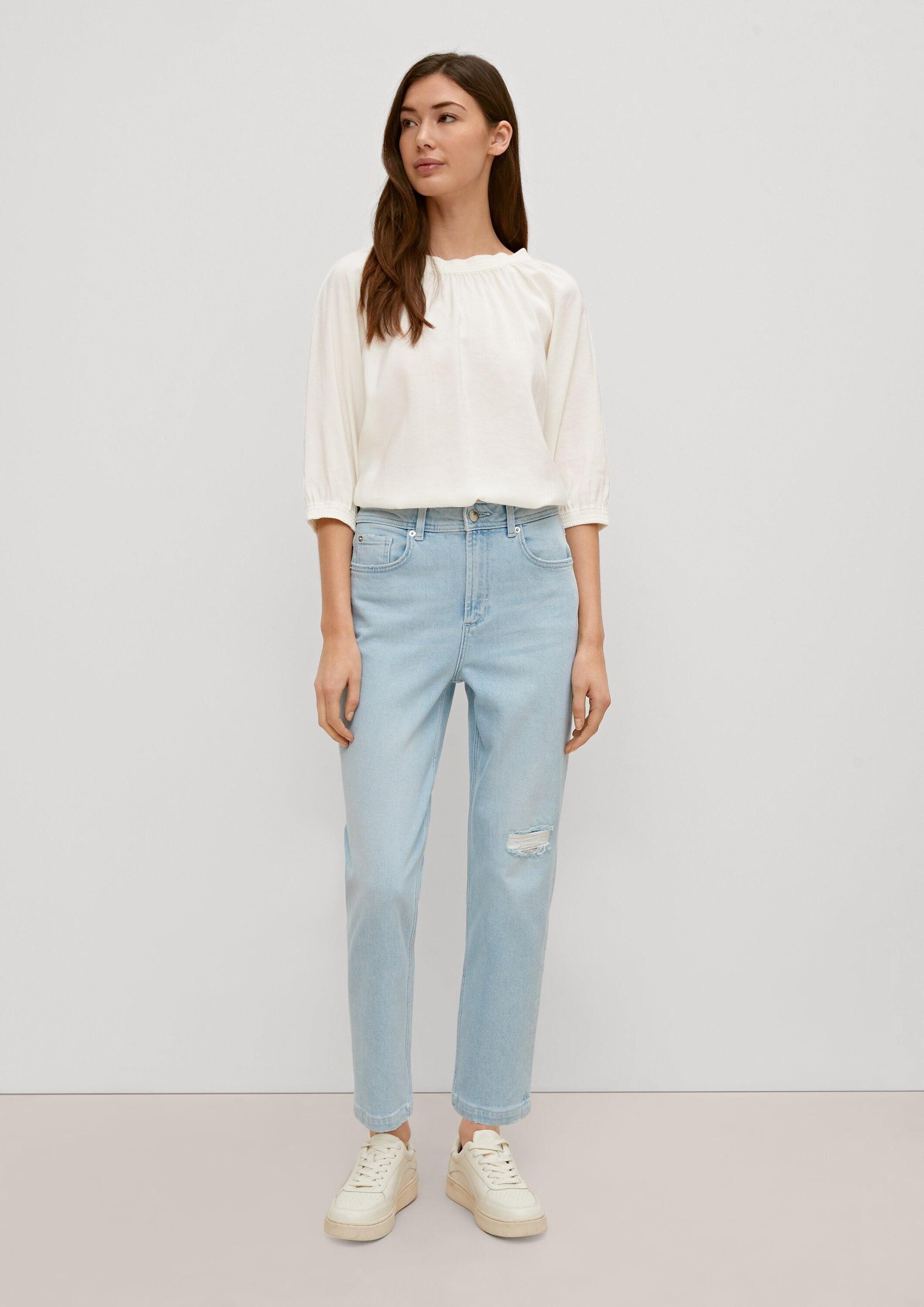 comma Kurzarmbluse Bluse Bluse aus Modalmix