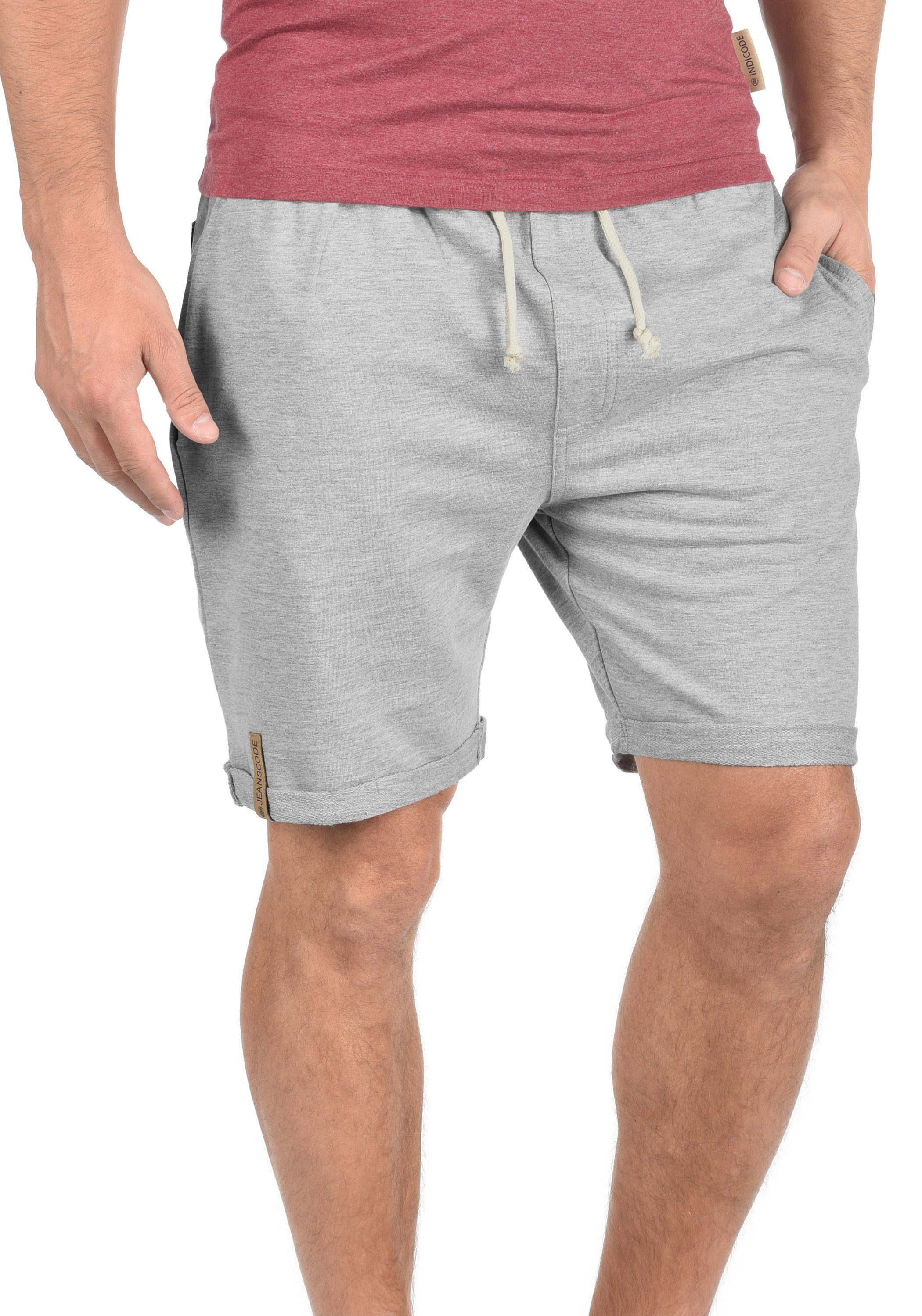 Indicode Sweatshorts IDIan kurze Hose mit Gesäßtasche im Inka-Look Light Grey Mix (913)