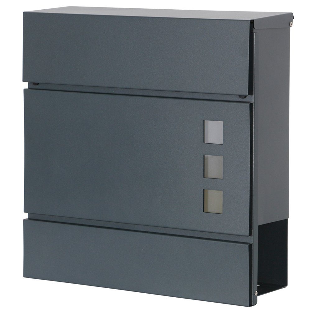 V2Aox Wandbriefkasten Stahl Briefkasten Wandmontage Zeitungsrolle Zeitungsfach Anthrazit
