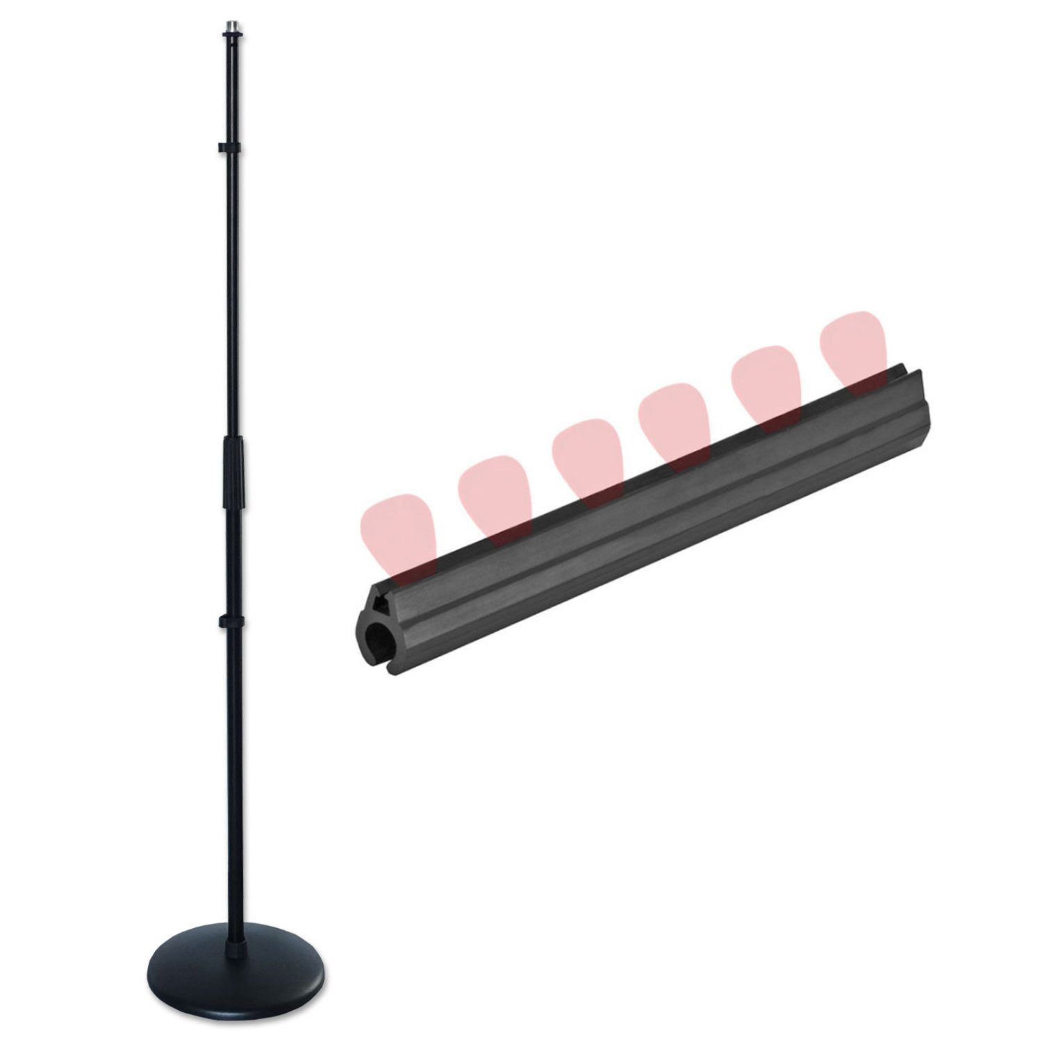 Mikrofonständer keepdrum Mikrofonständer MS015 gerades Stativ mit Plektrenhalter