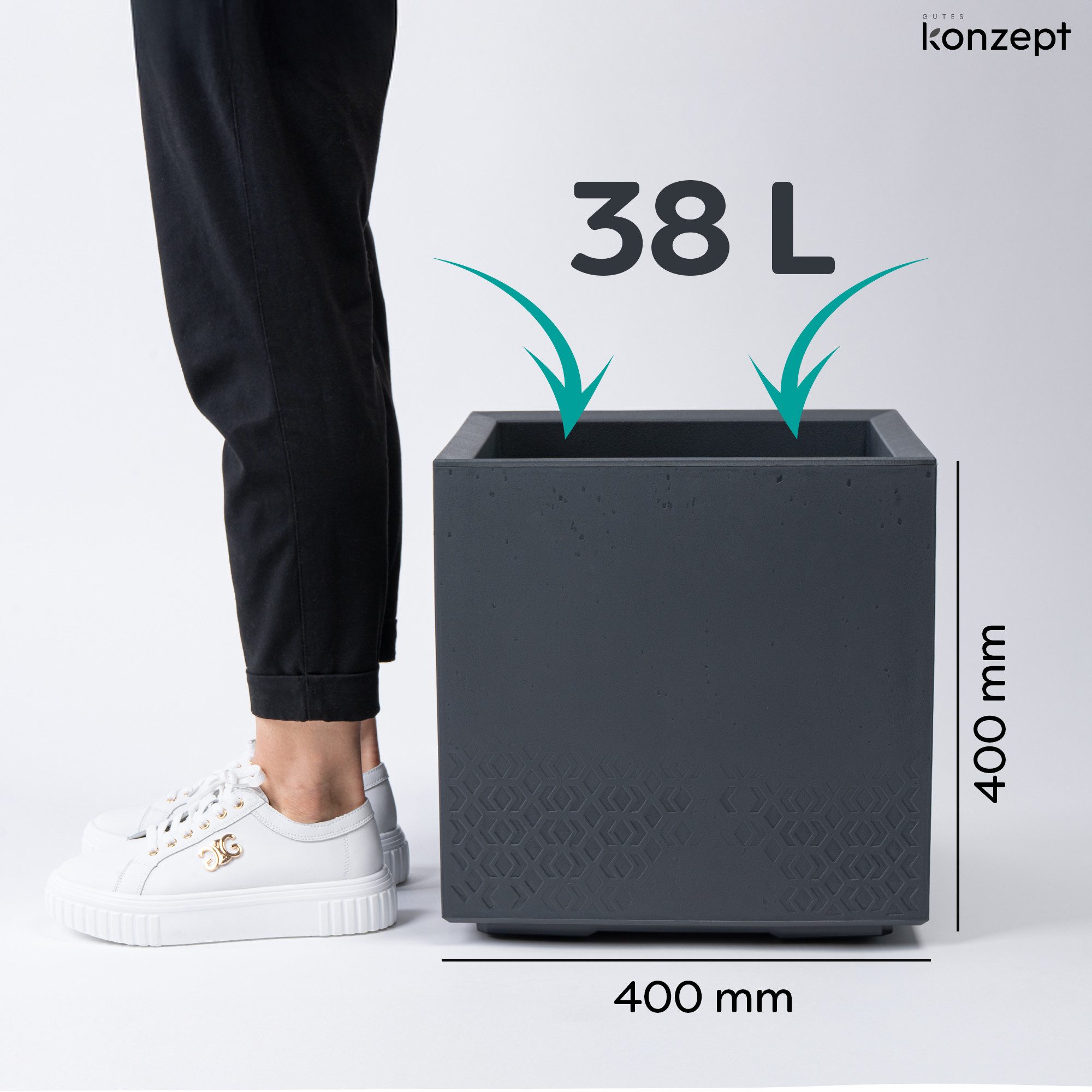 KONZEPT Pflanzkübel groß außen, Blumenkübel mit Rollen, aus Kunststoff (40 günstig online kaufen