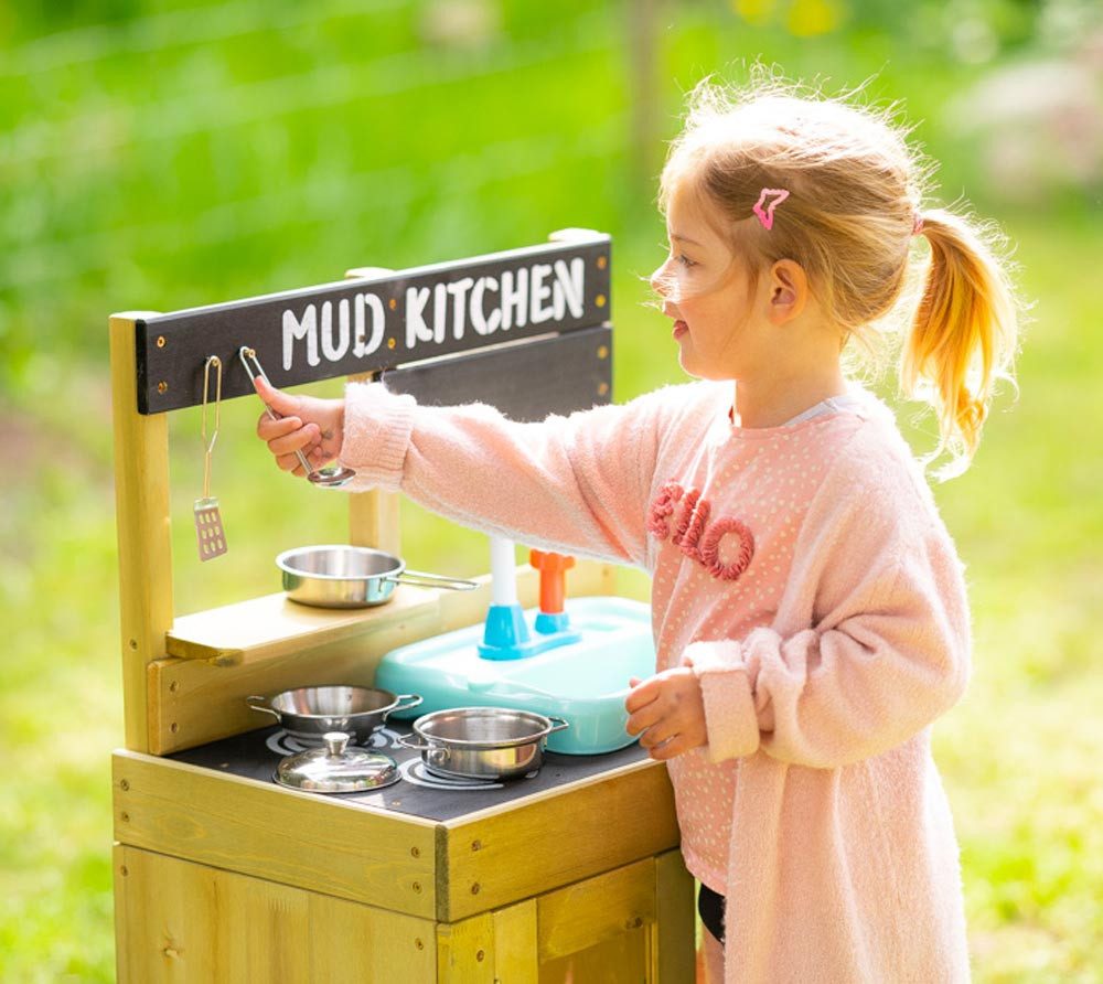 TP Toys Outdoor-Spielküche Matschküche Marienkäfer Holz, Geeignet ab 3 J., Integriertes Waschbecken, LxBxH 55x33x88cm