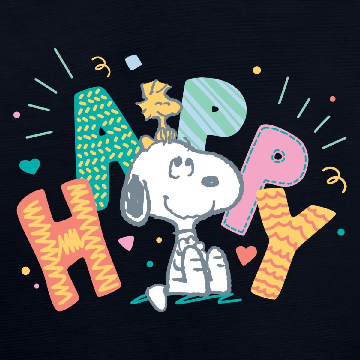Spreadshirt Langarmbody Peanuts Snoopy Happy Glücklich Tages Baby Body Langarm (1-tlg)