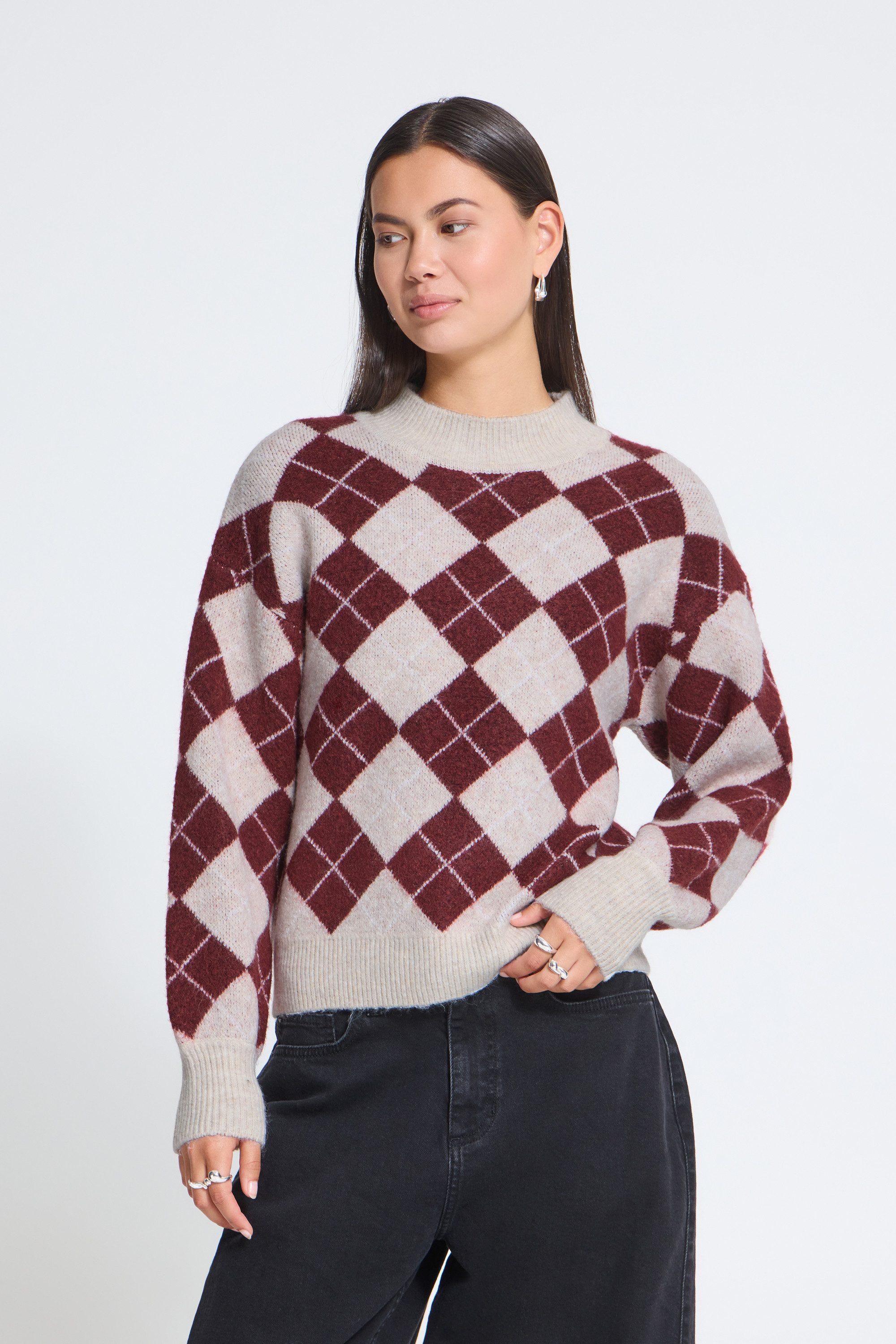 ICHI Strickpullover Strickpullover langarm IHEDEEN